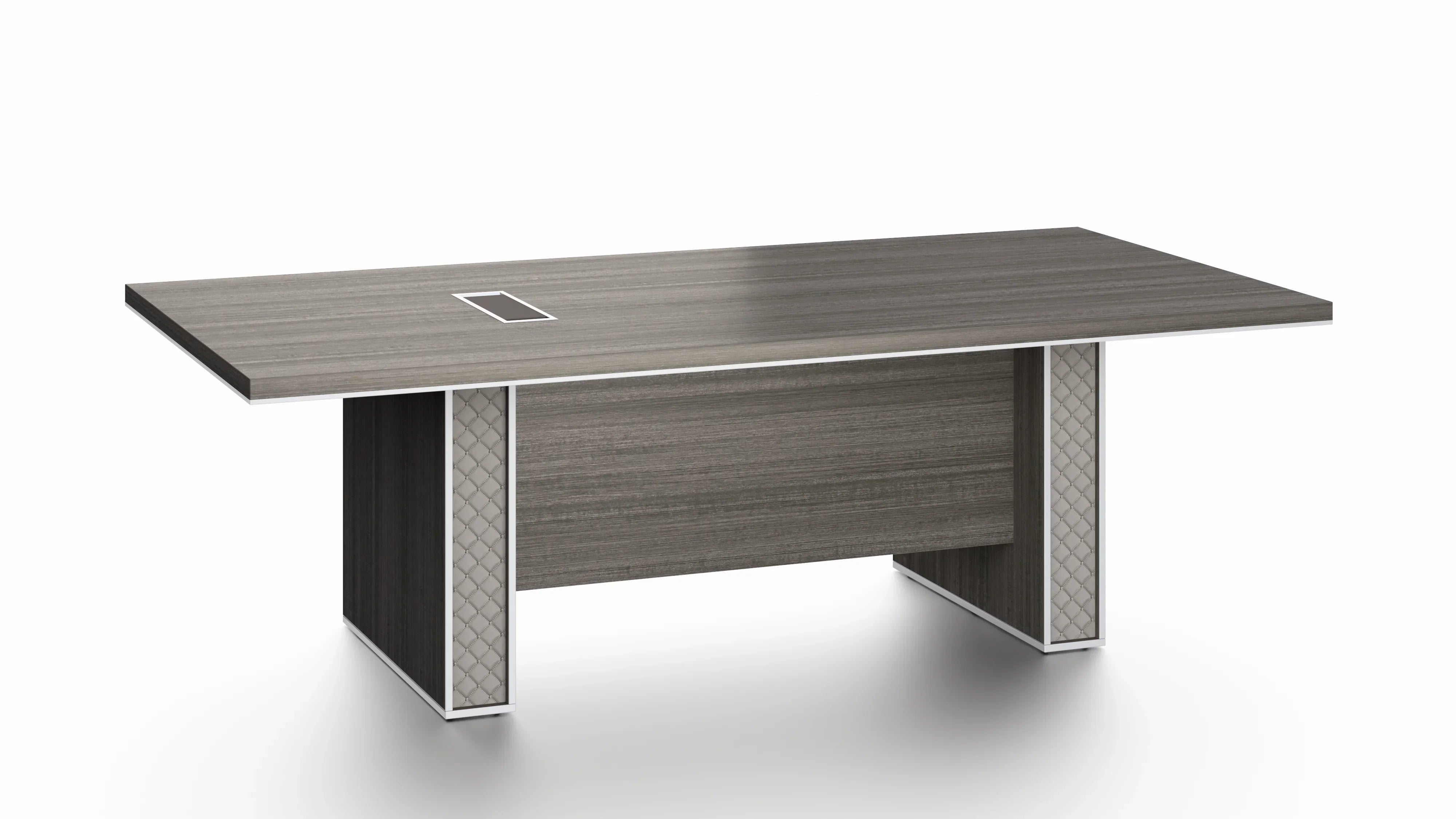 Nexus Boardroom Table 2.4m x 1.2m - Dark Teak & Grey