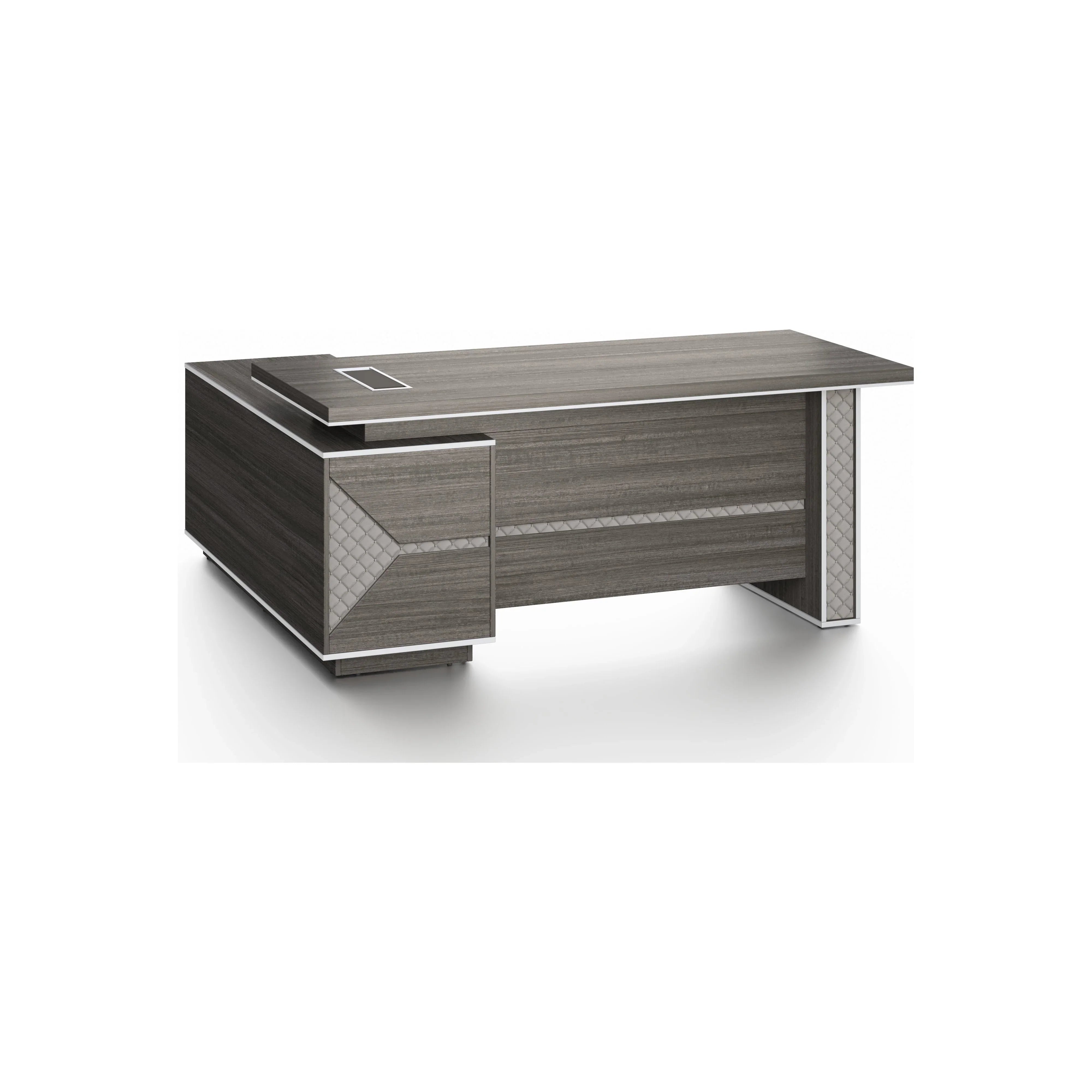 Nexus Executive Desk 1.8m -Dark Teak & Grey