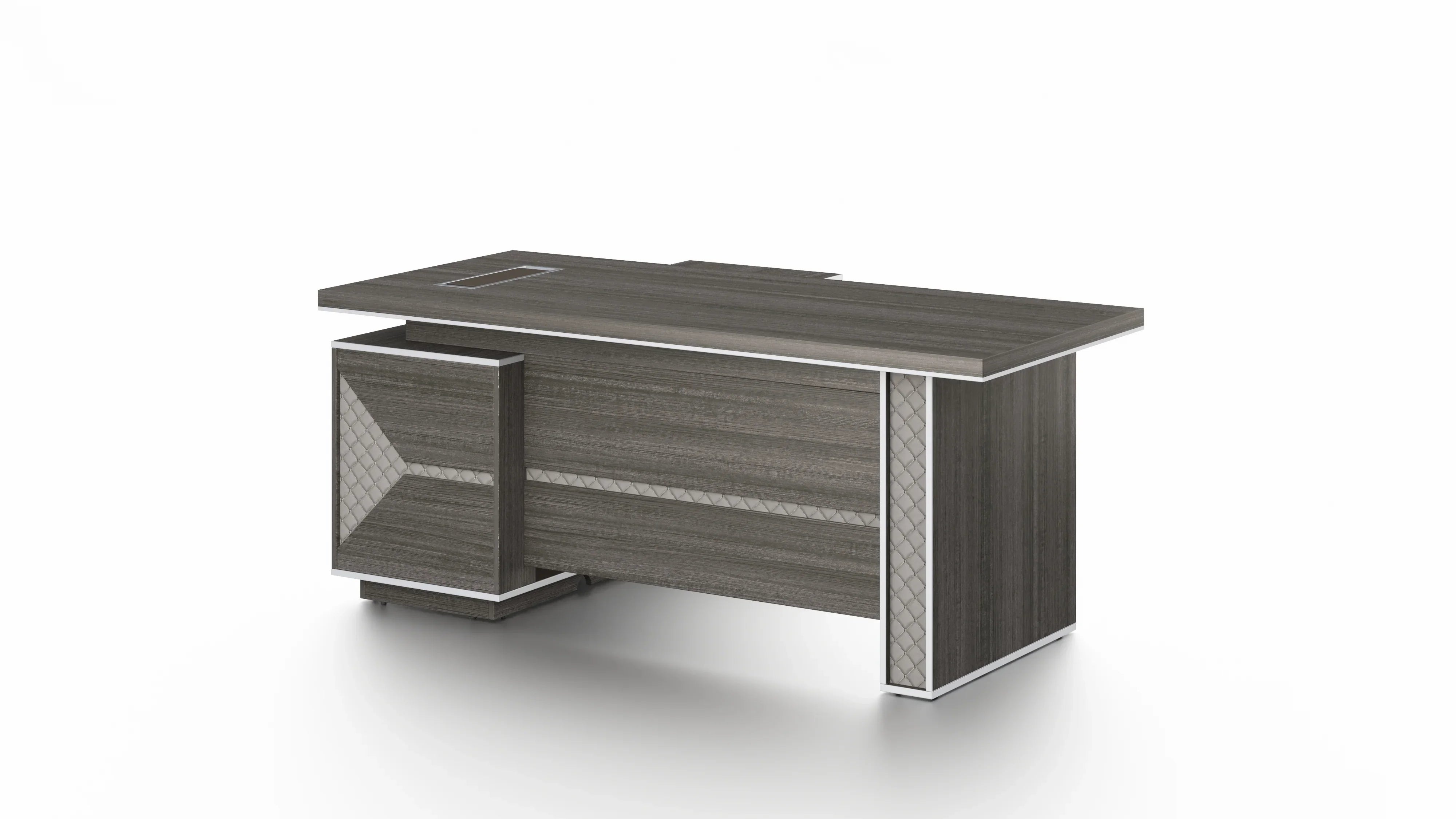 Nexus Executive Desk 1.8m -Dark Teak & Grey