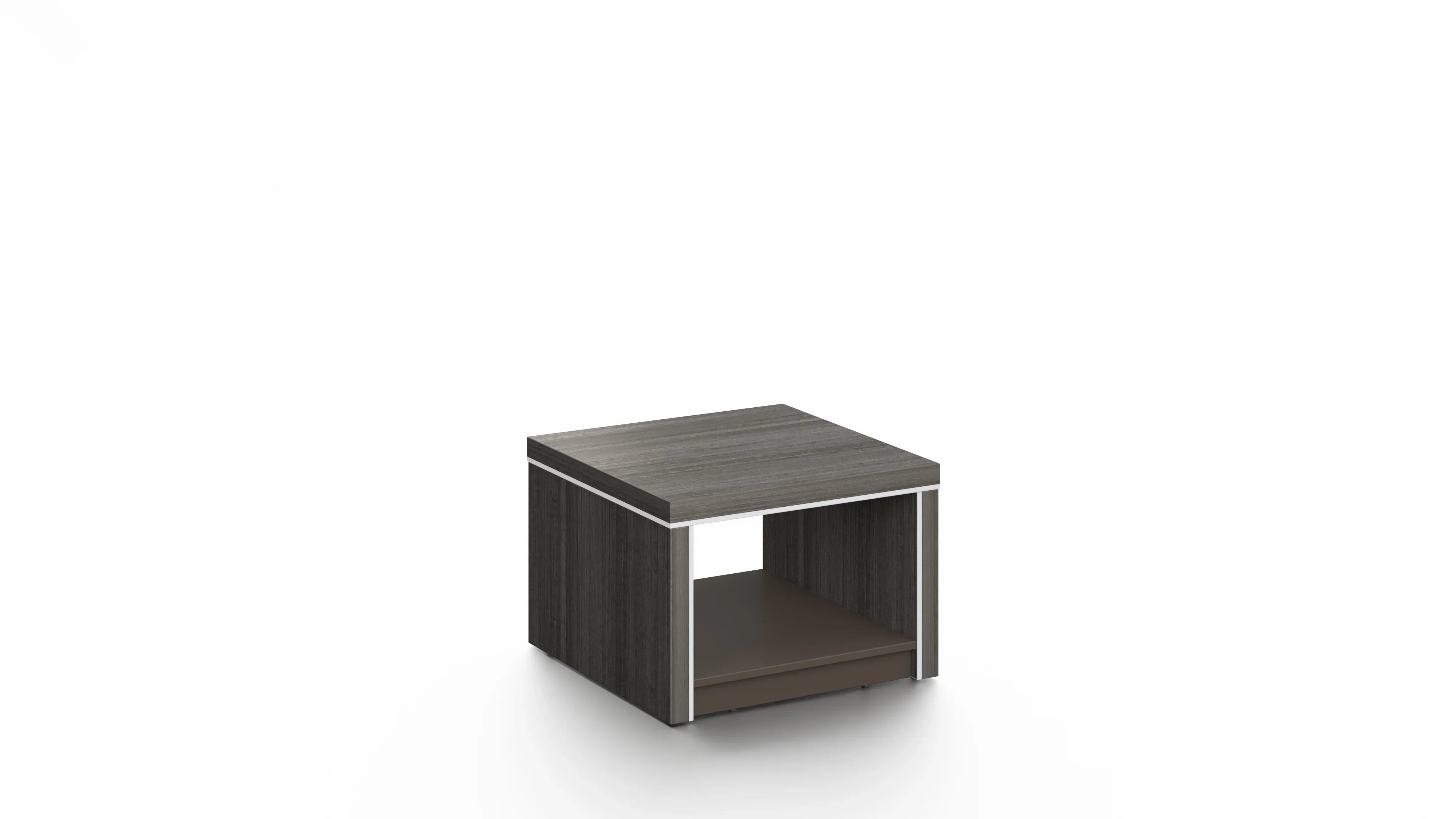 Nexus End Table 60cmX60cmX42cm- Dark Teak & Grey