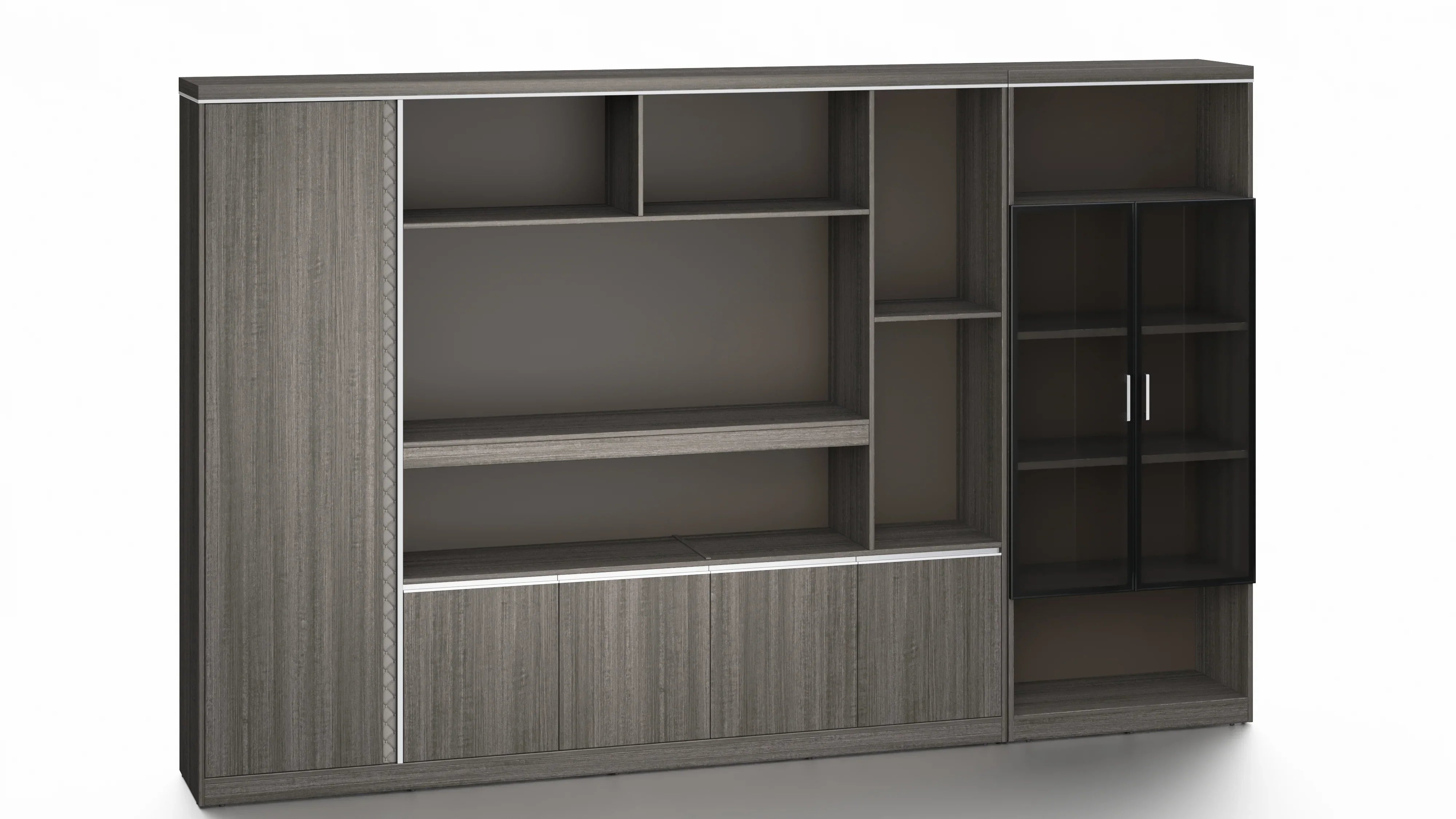 Nexus File Cabinet 3.2m -Dark Teak & Grey