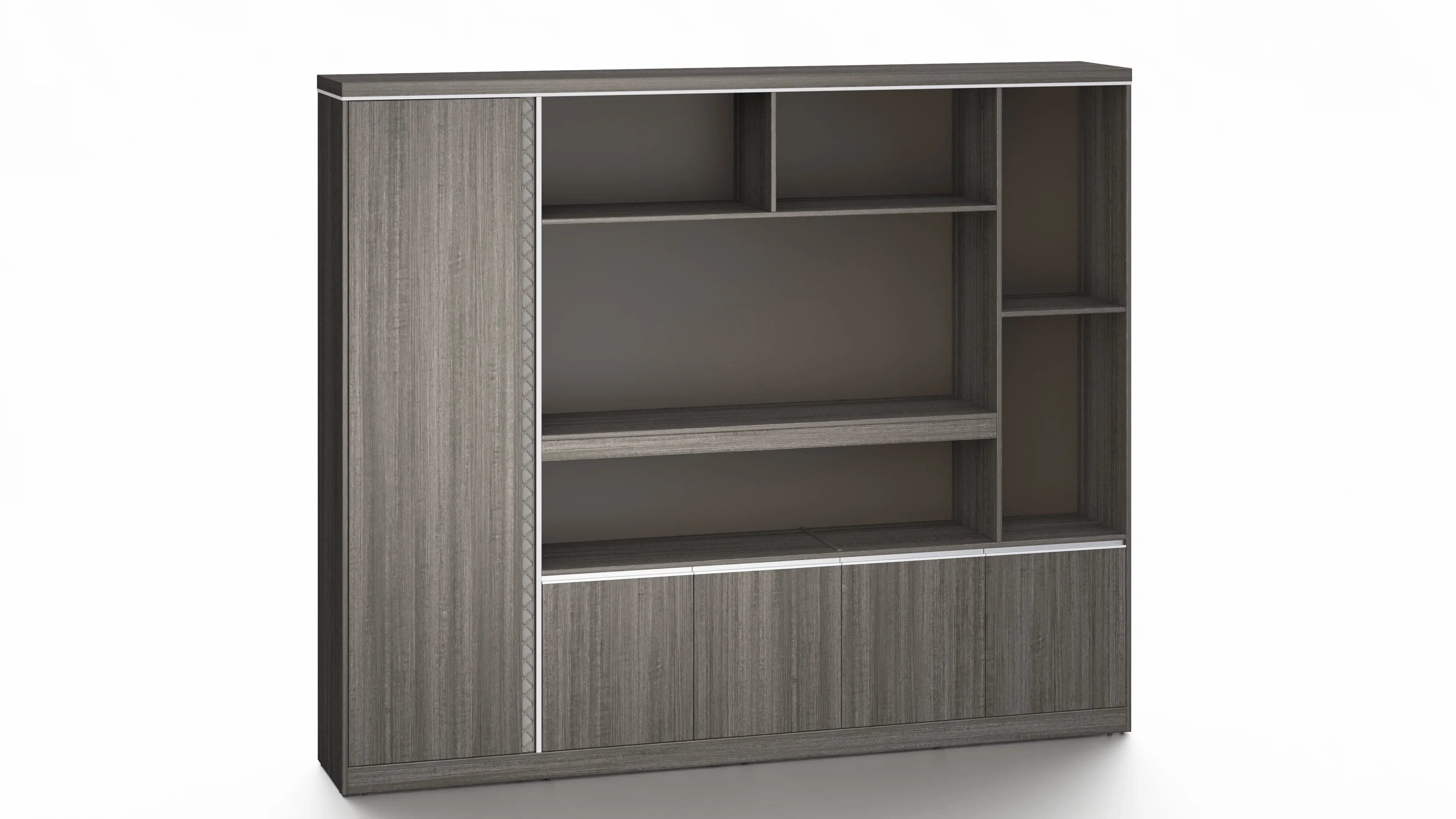 Nexus File Cabinet 3.2m -Dark Teak & Grey
