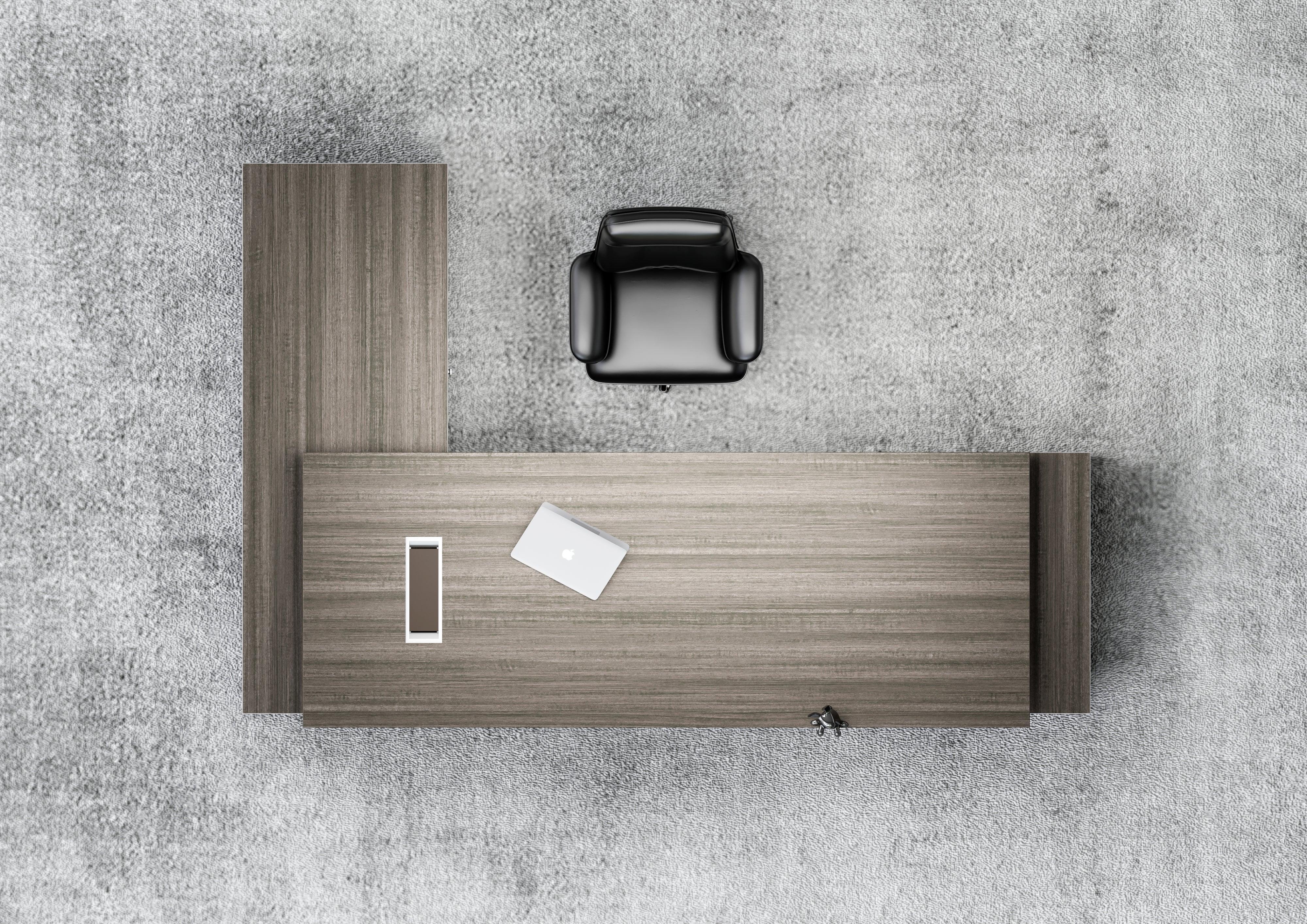 Nexus Executive Desk 2.4m -Dark Teak & Grey