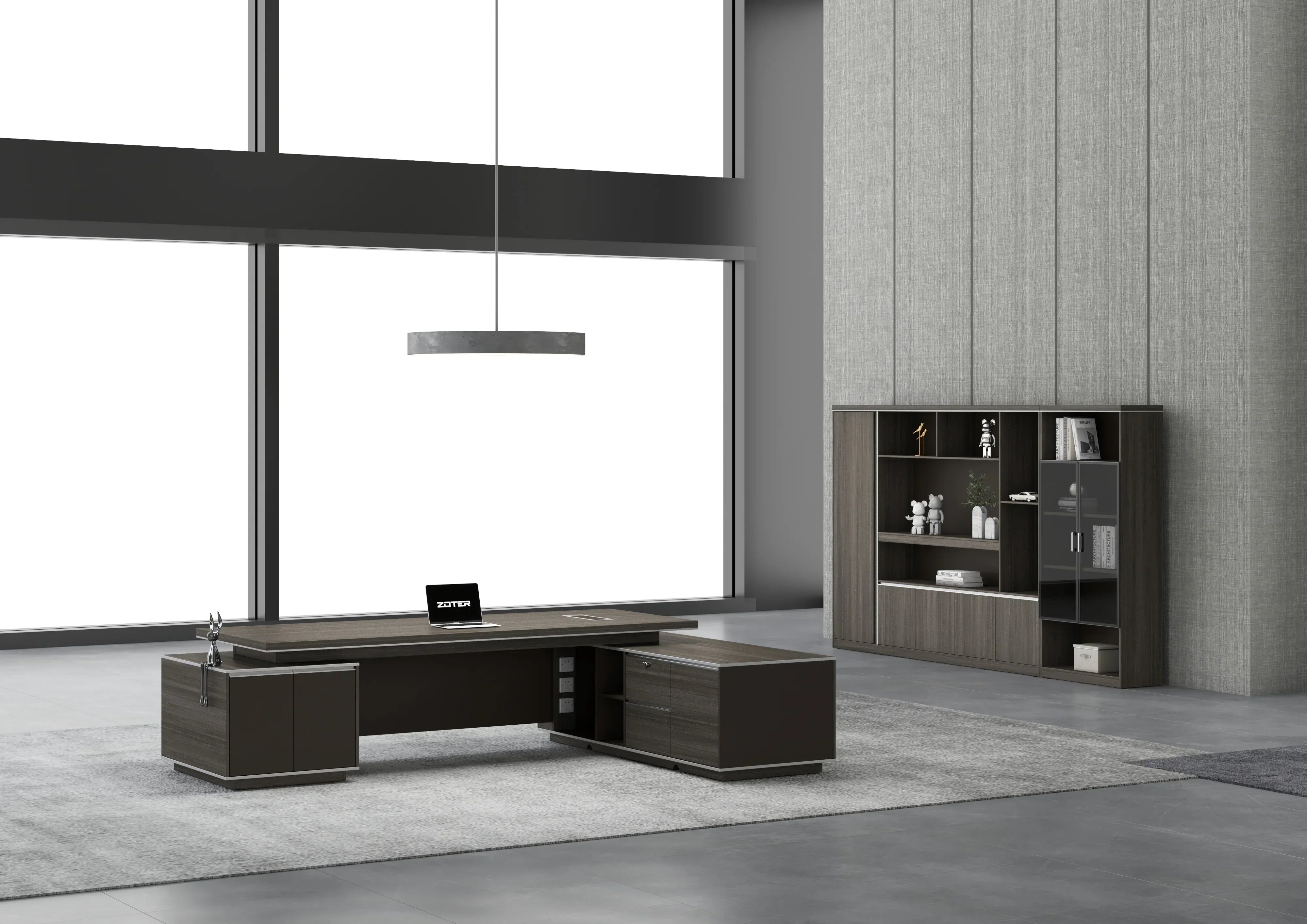 Nexus File Cabinet 3.2m -Dark Teak & Grey