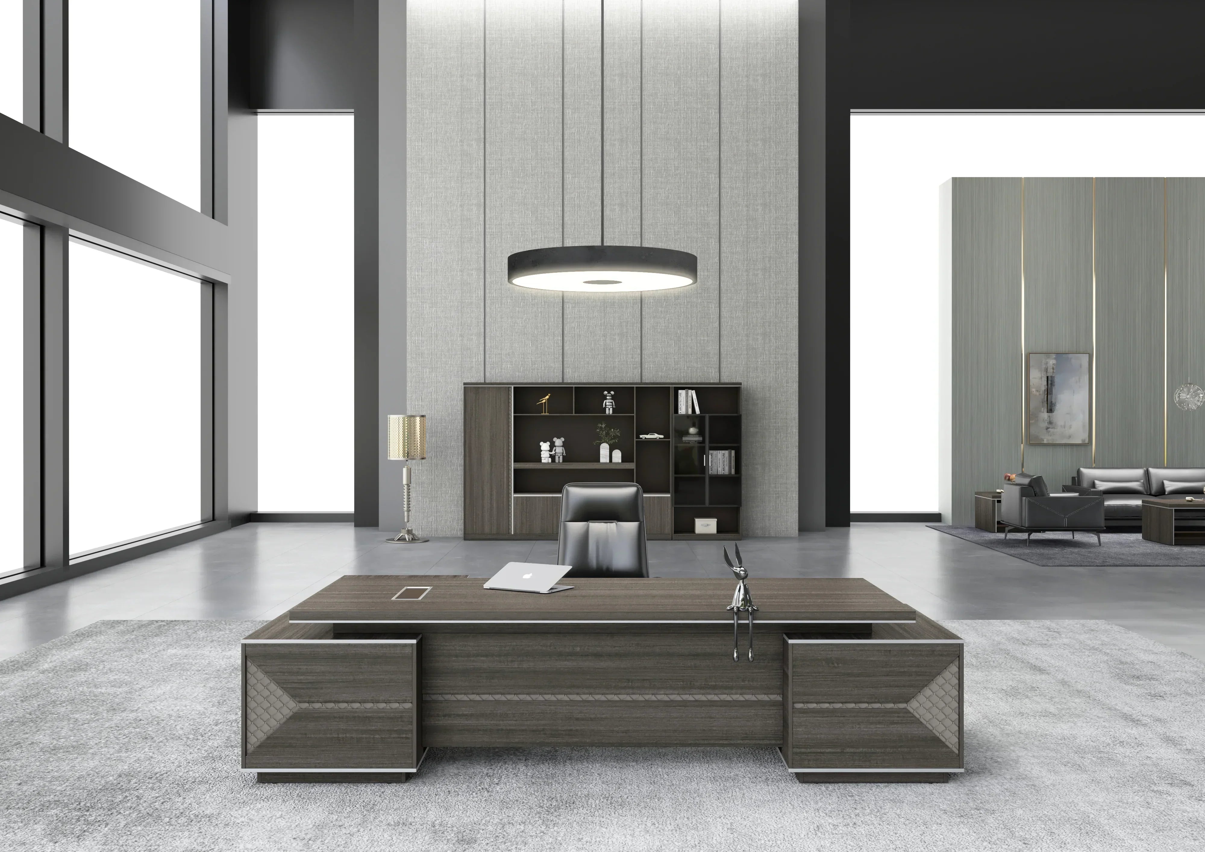 Nexus File Cabinet 3.2m -Dark Teak & Grey