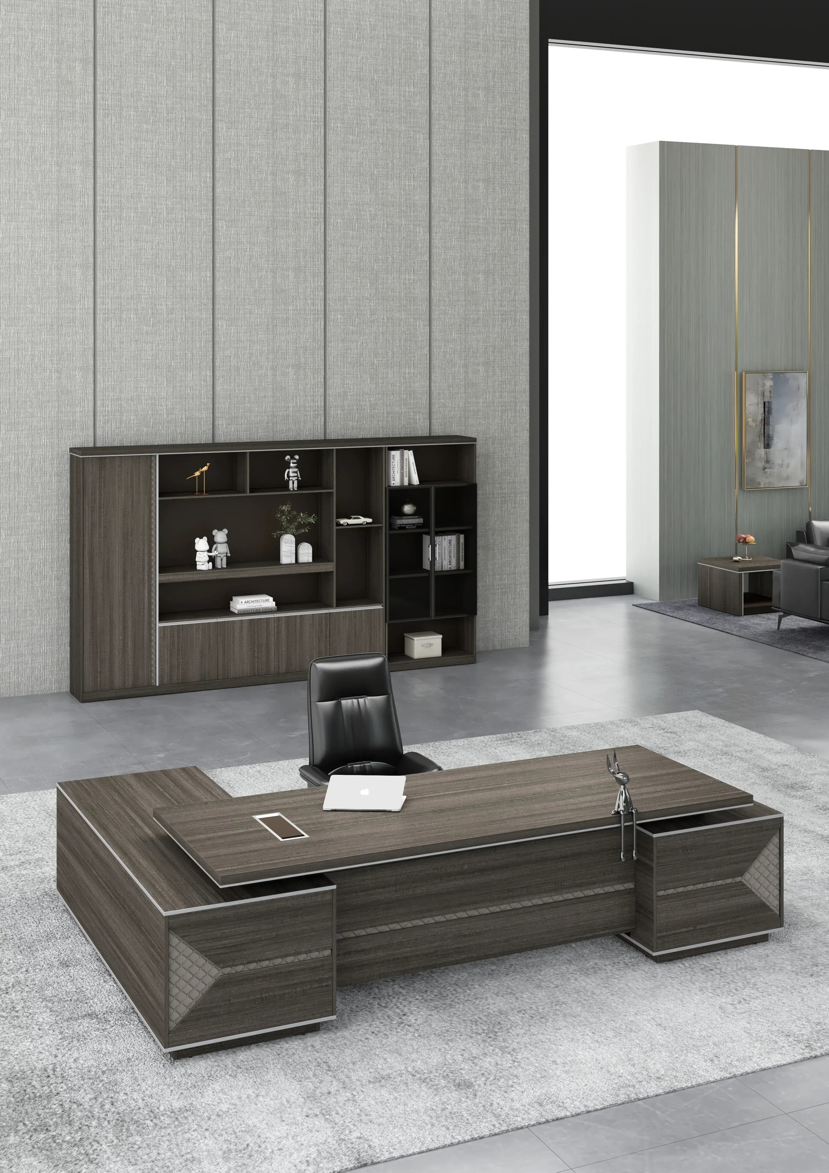 Nexus File Cabinet 3.2m -Dark Teak & Grey