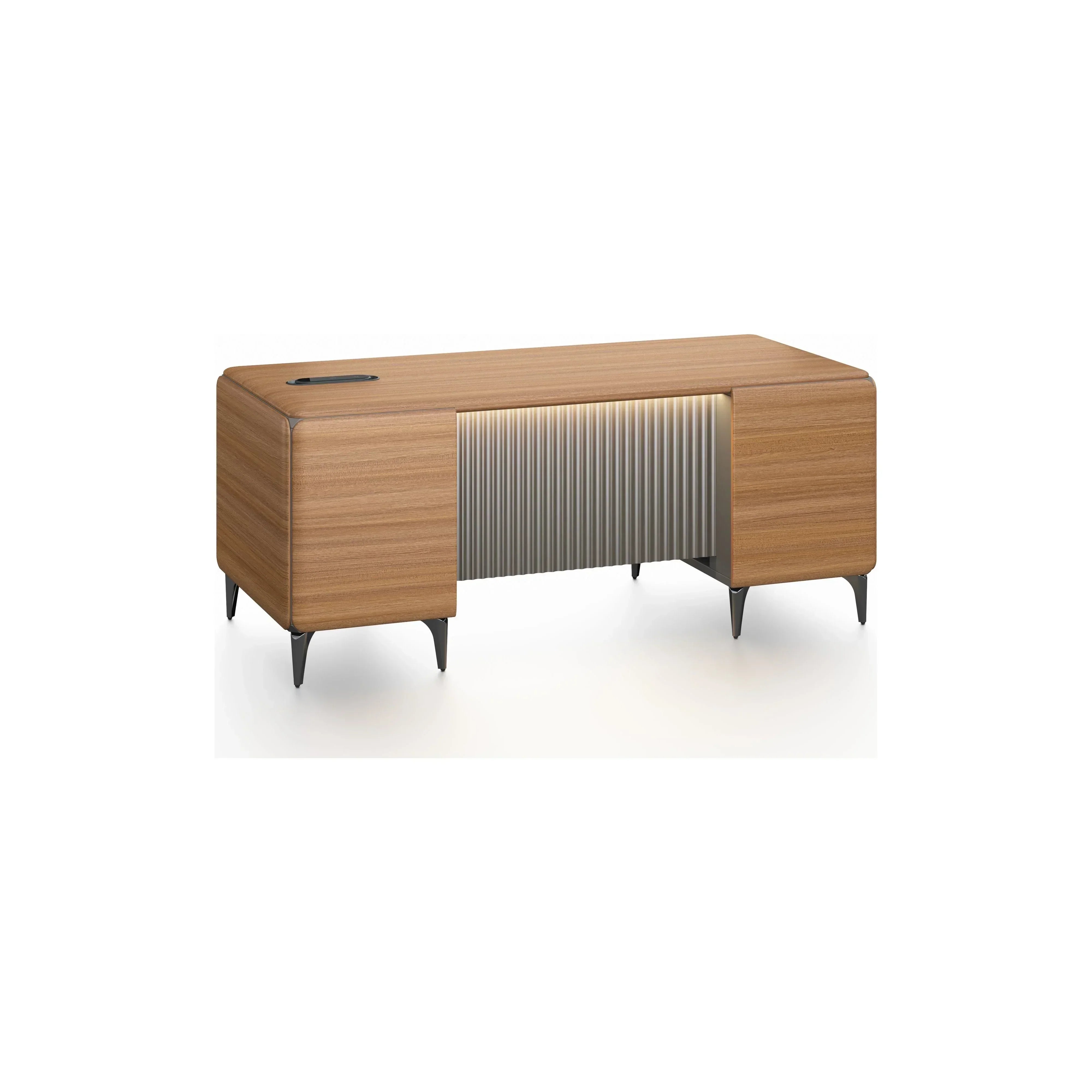Majestic Oak Executive Office Desk 1.8m Golden Oak & Grey