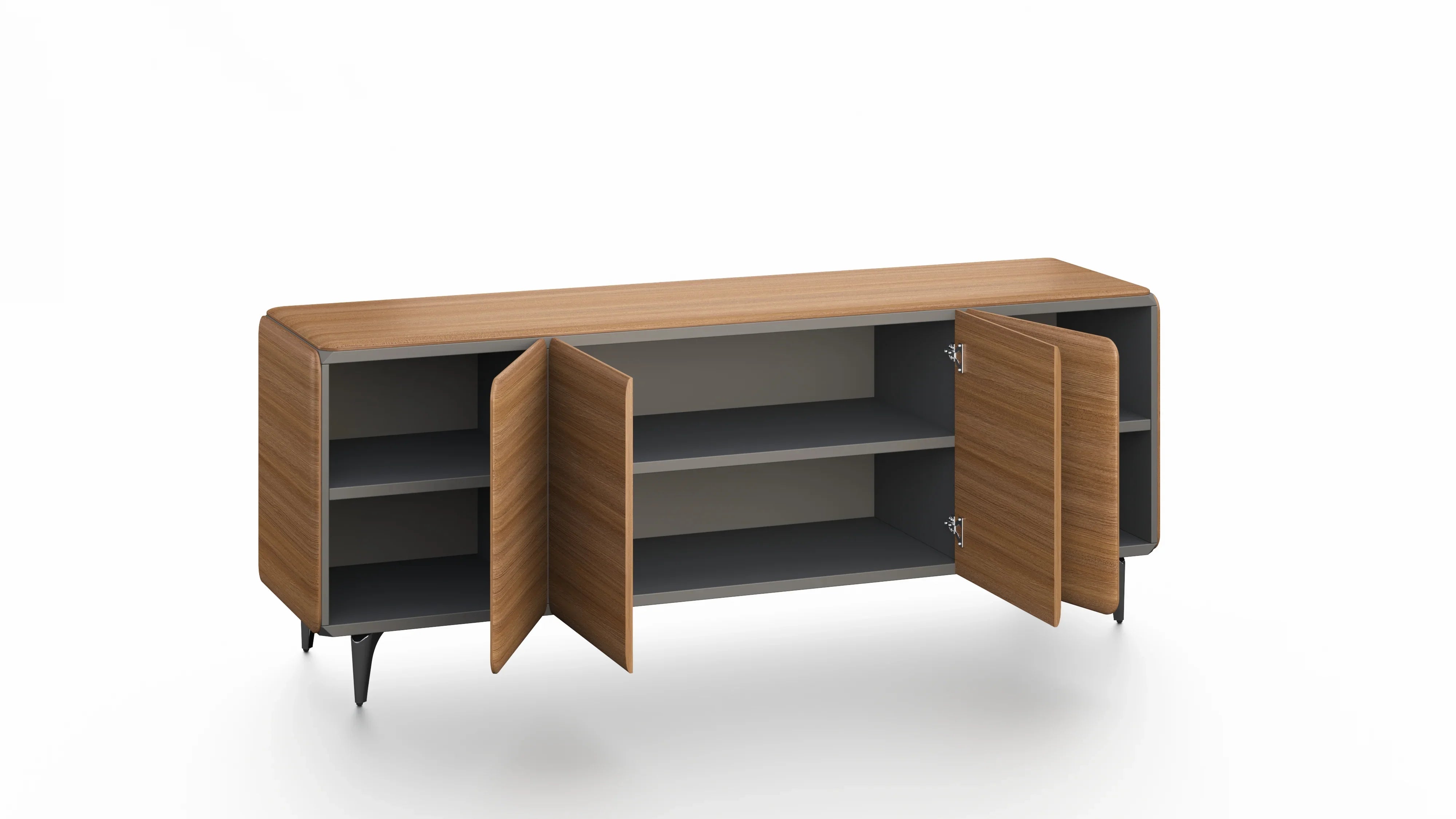 Majestic Oak Low File Cabinet 1.96m -Golden Oak & Grey