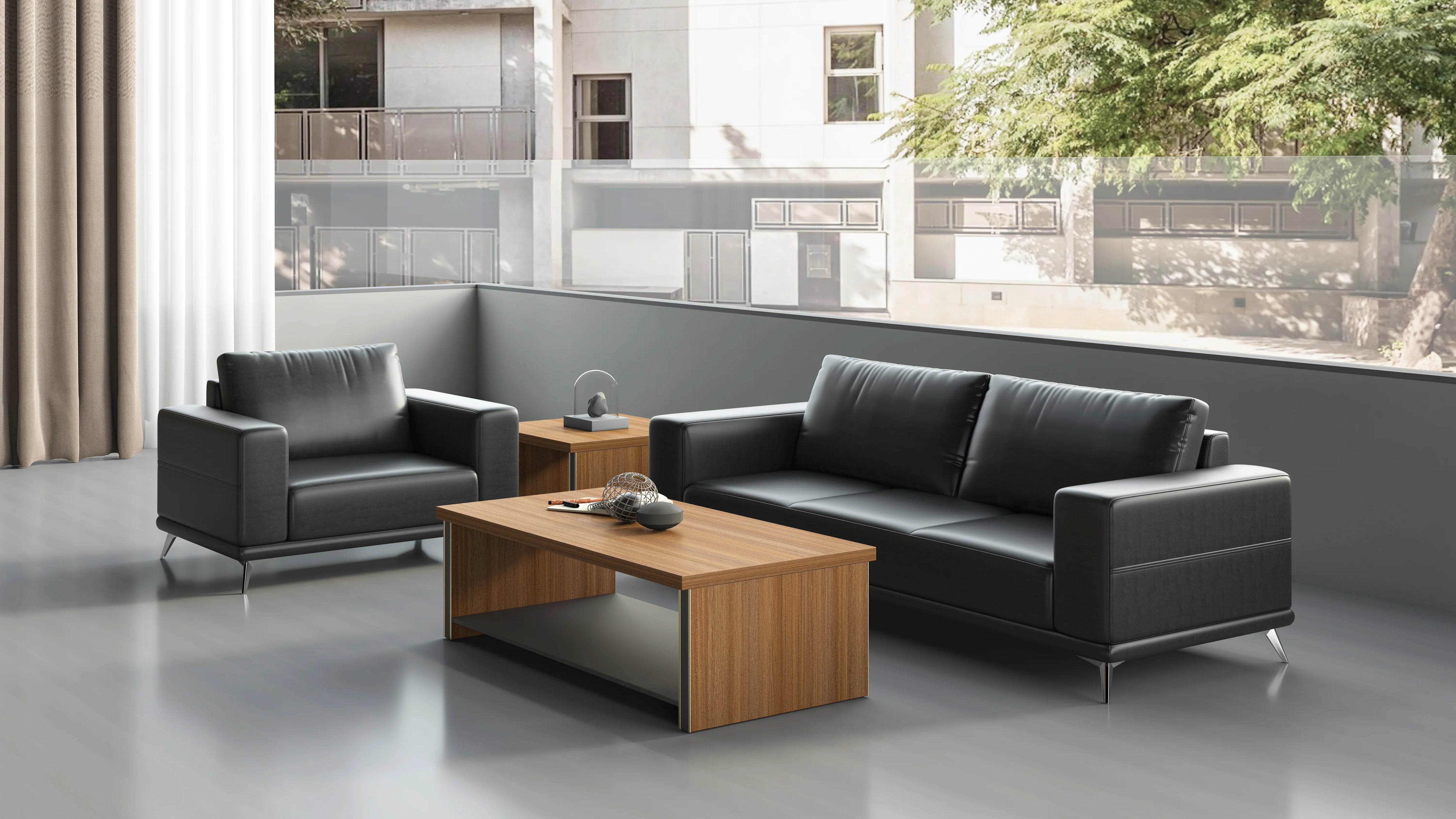 Oxford Coffee Table 120cmX60cmX45cm- Golden Oak & Grey