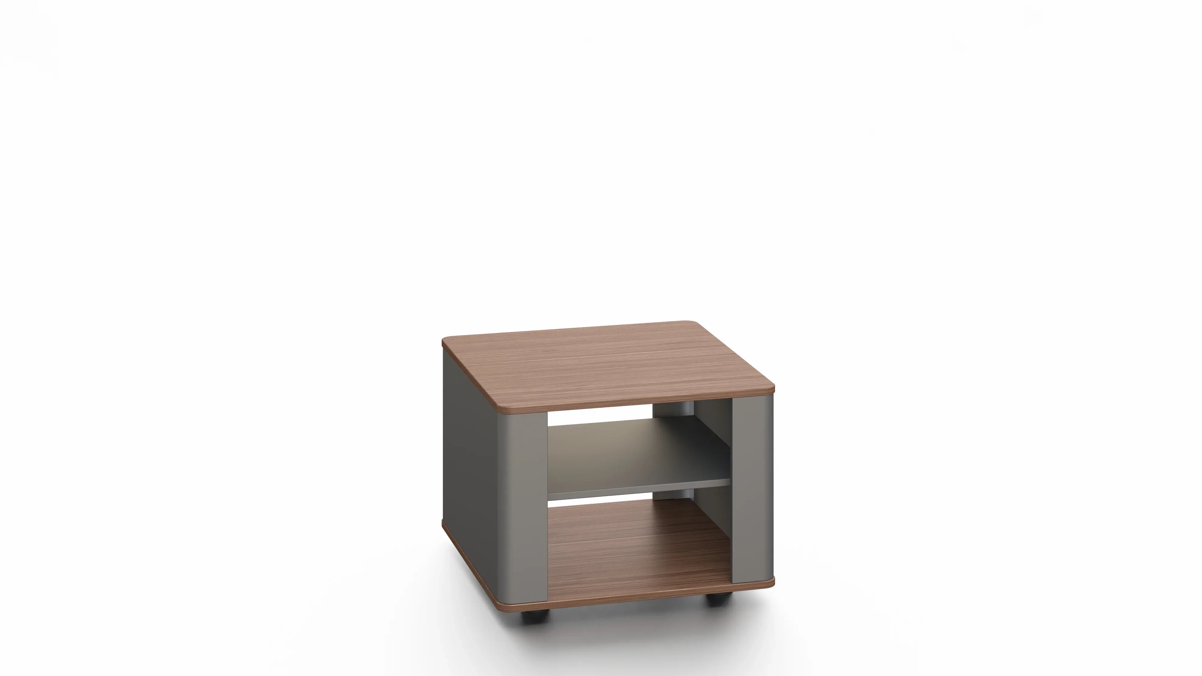 Monarch End Table 60cmX60cmX45cm- Brown Walnut & Grey