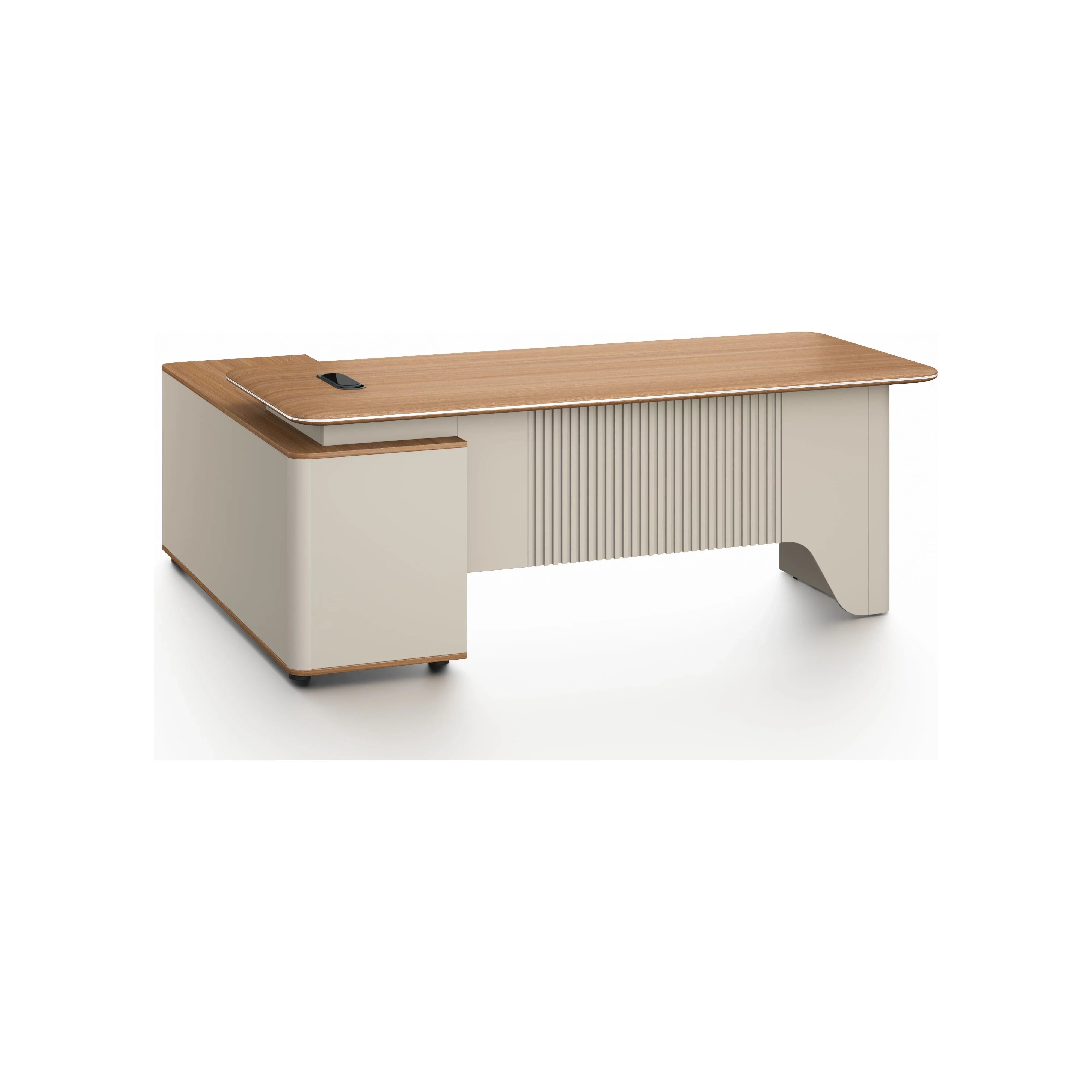 Ebony Executive Desk 2m -Golden Oak & Grey