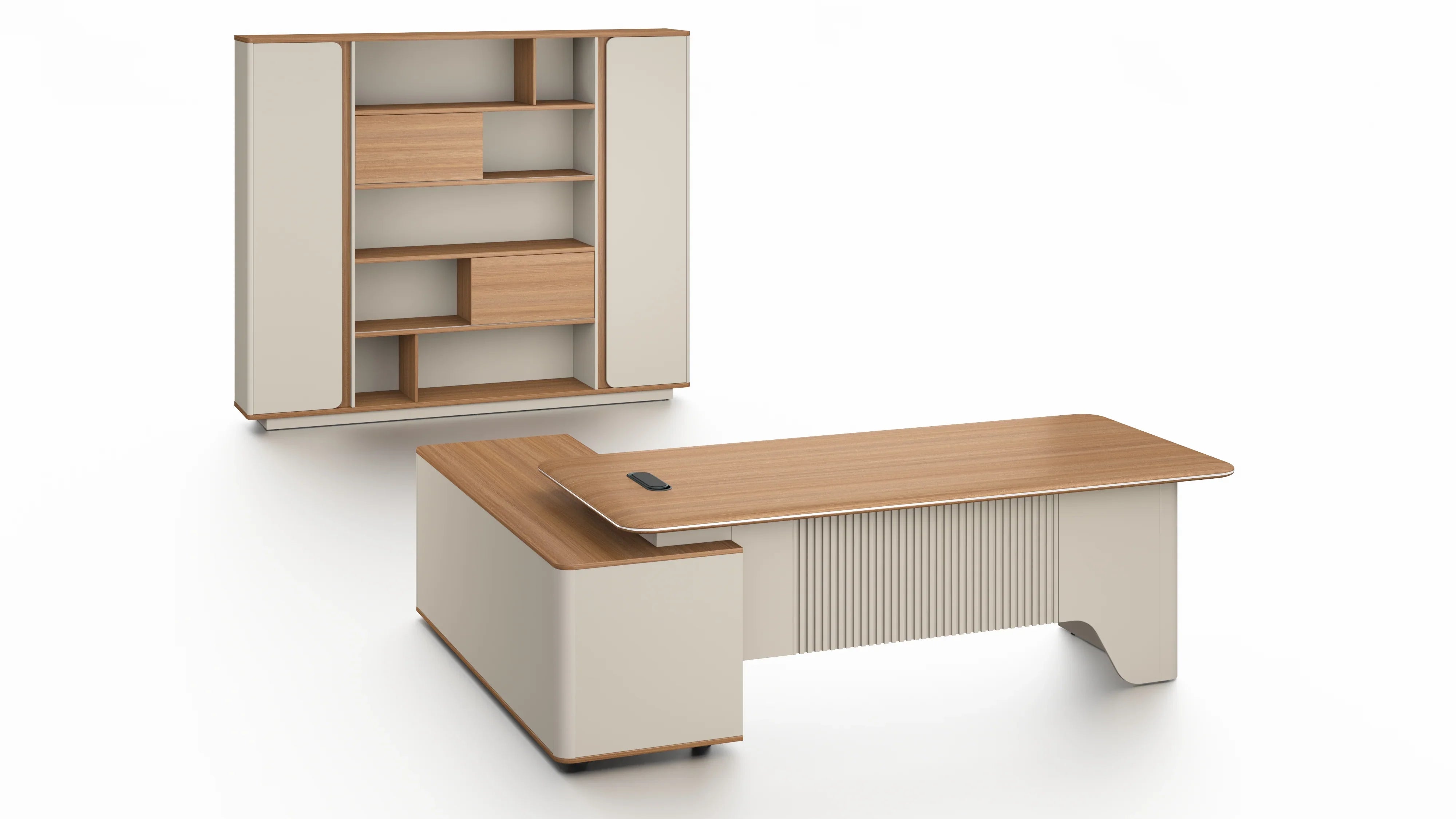 Ebony File Cabinet 2.4m -Golden Oak & Grey
