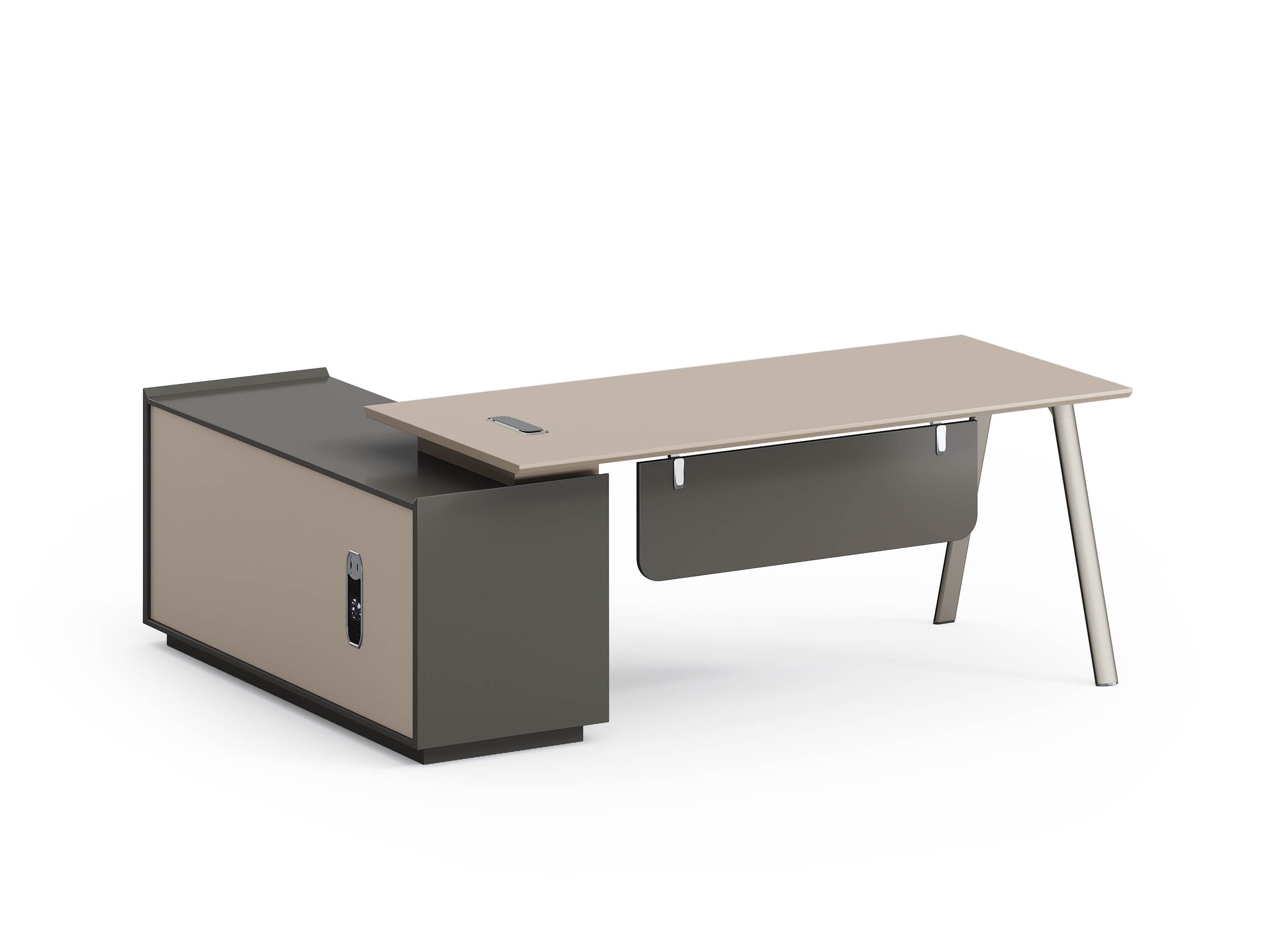 Milano Executive Desk 2.0m Left Return – Wooden Grain Finish