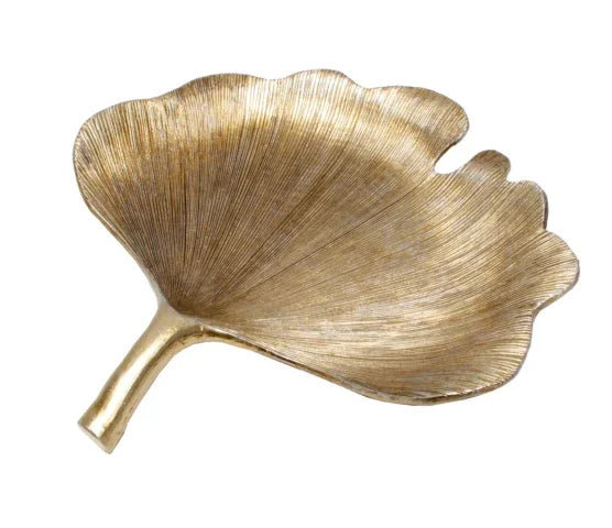 Plate-Leaf-Gingko- Gold 23cm