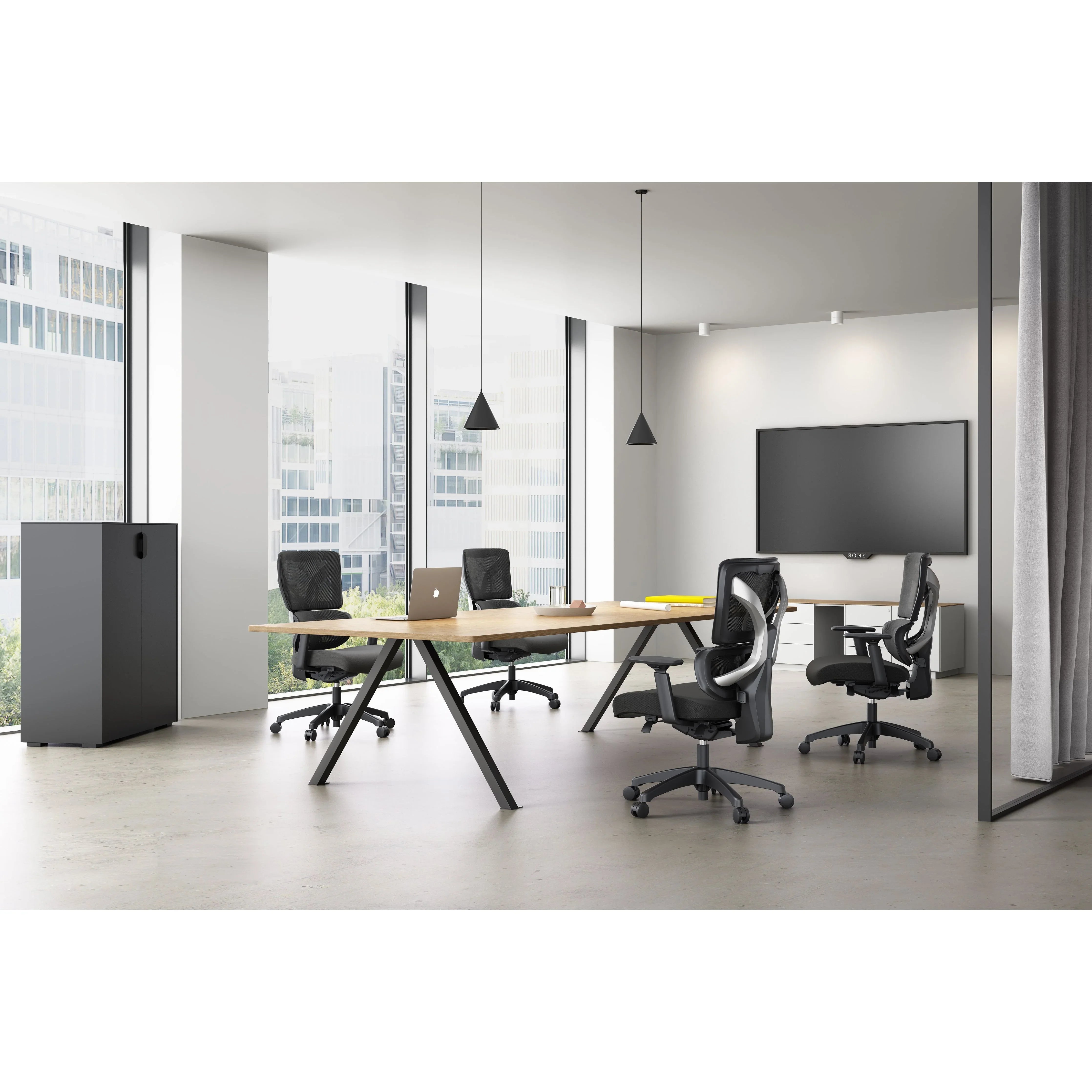 Alexa High Back Task Chair with Headrest-Grey frame– by FC