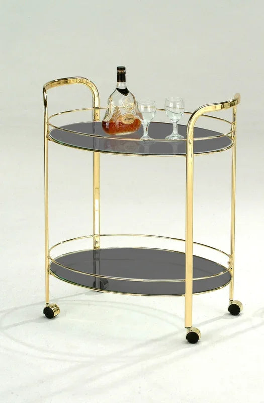 Bar Cart-Glass-Oval-Gold 64x46x76cm