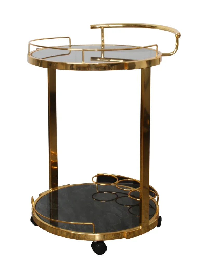Bar Cart-Glass Marble-Gold 52x58x76cm