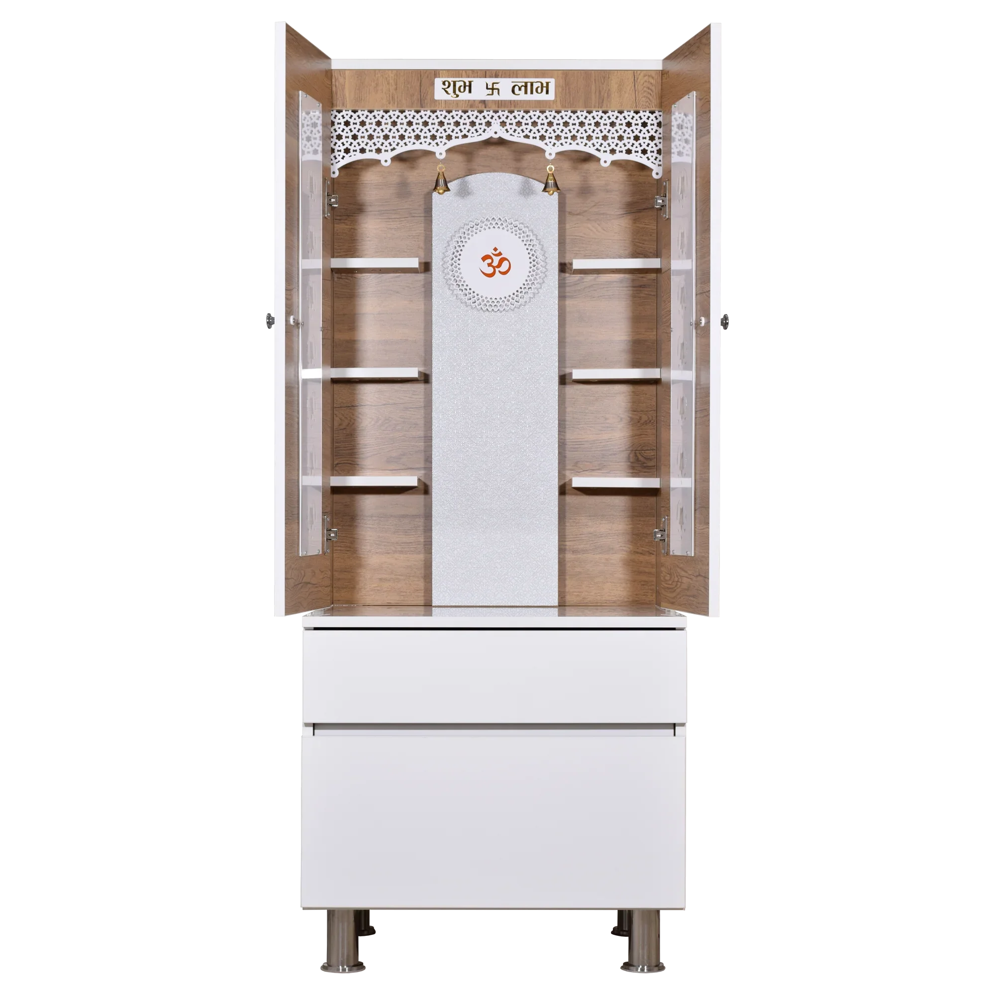 F C Wooden Mandir with doors 5' x 2'