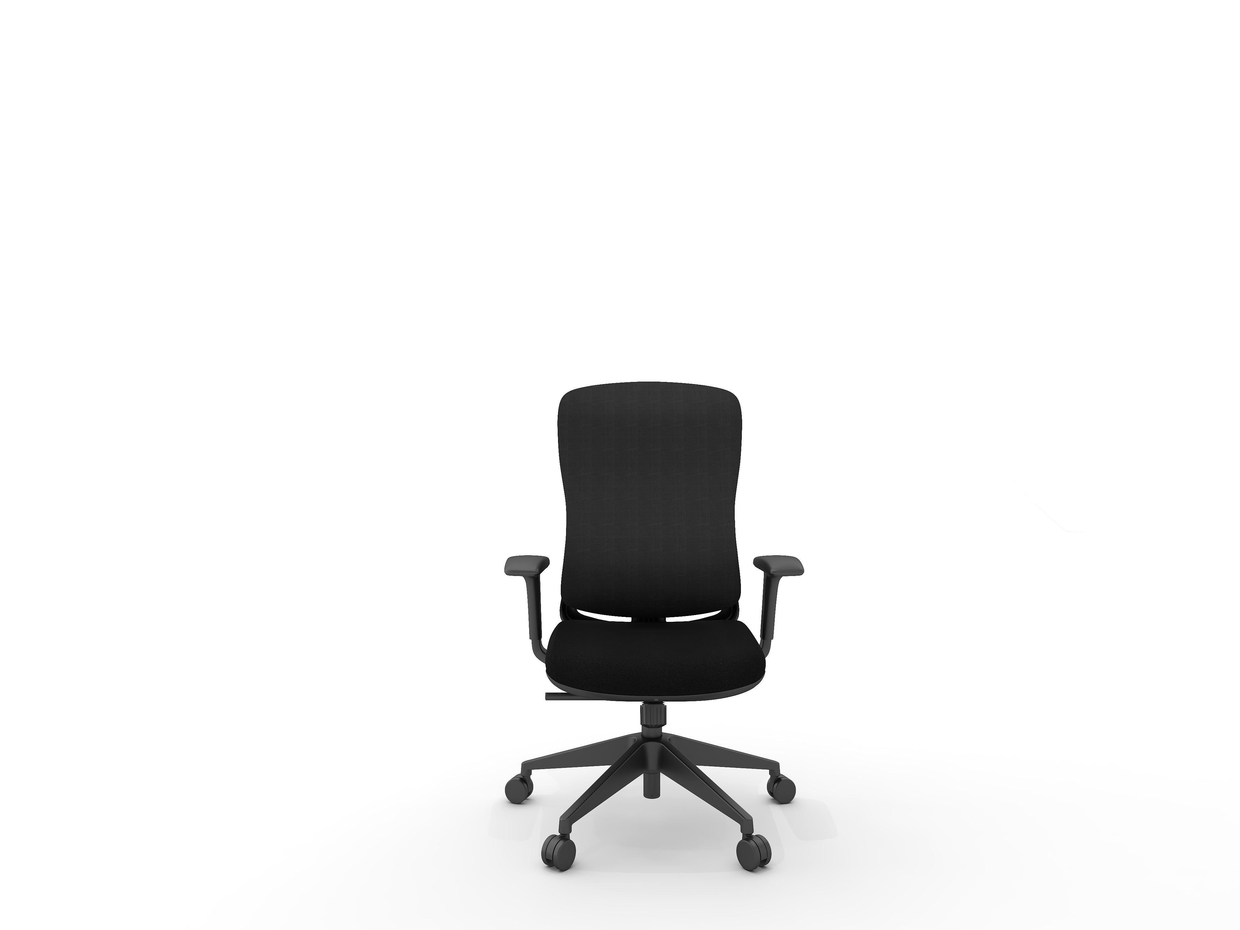 Summer Medium Back Staff Chair With Mesh Back Rest & Black Fabric