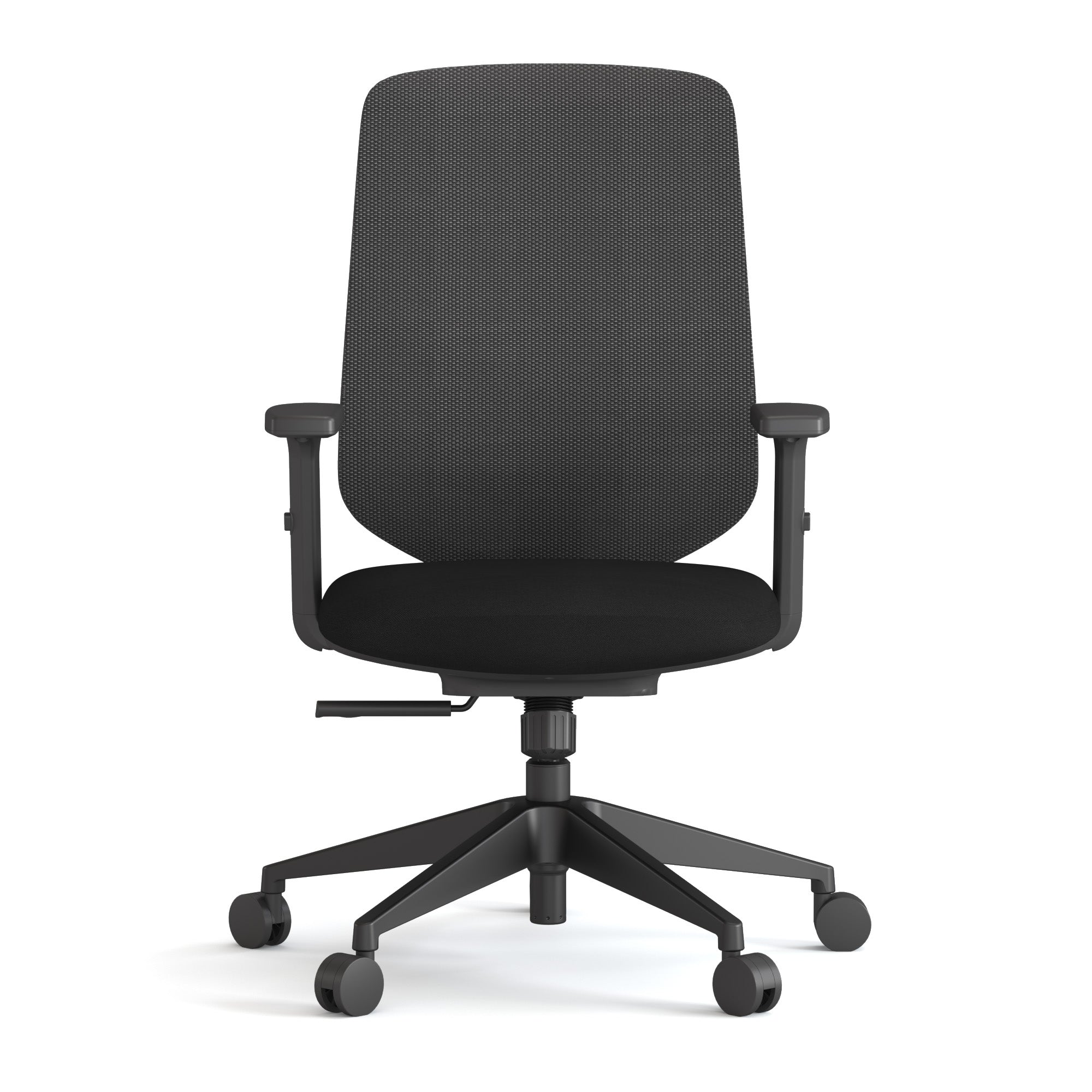 Vale Medium Back Chair With Black Mesh Back Rest & Black Upholstered Seat