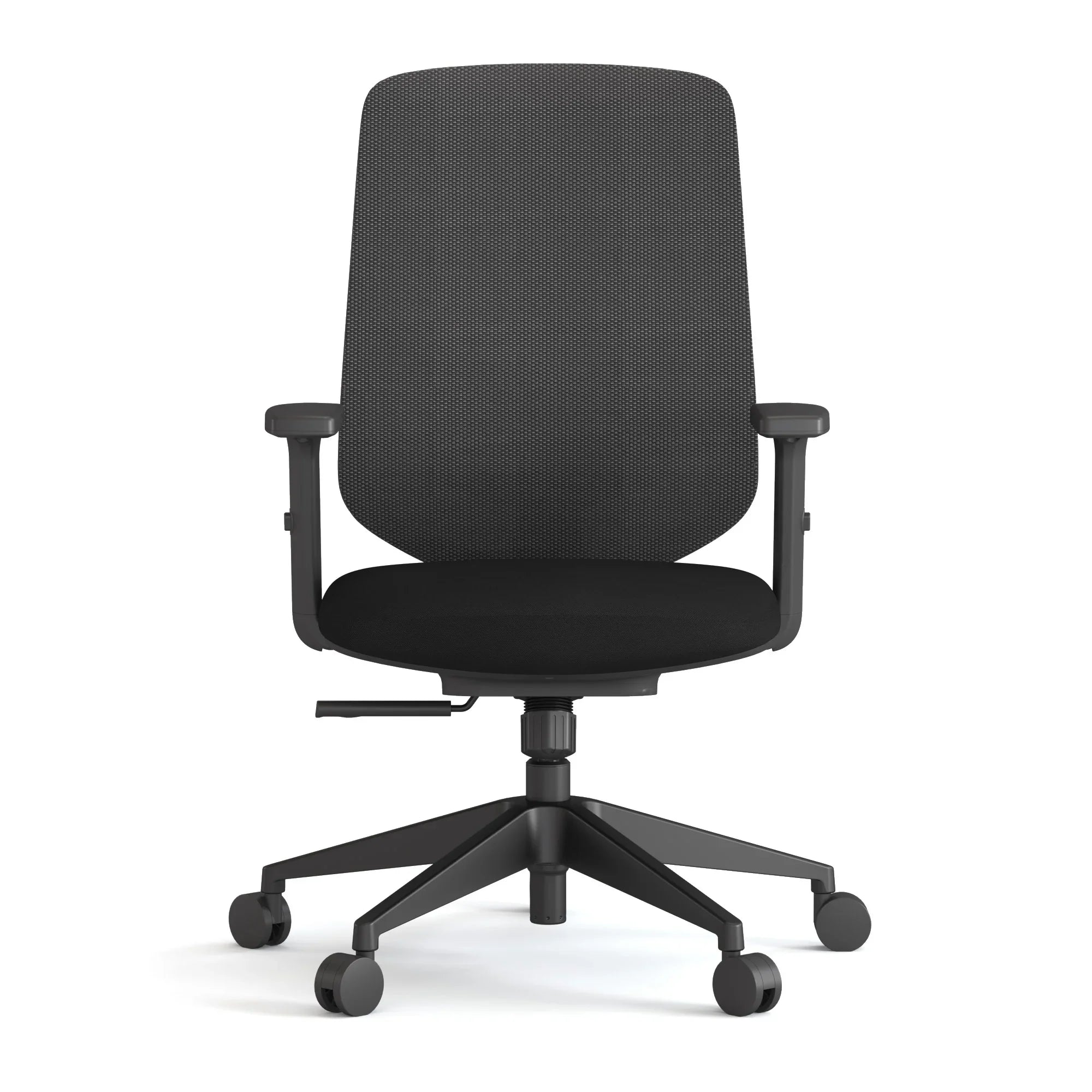 Vale Medium Back Chair With Black Mesh Back Rest & Black Upholstered Seat