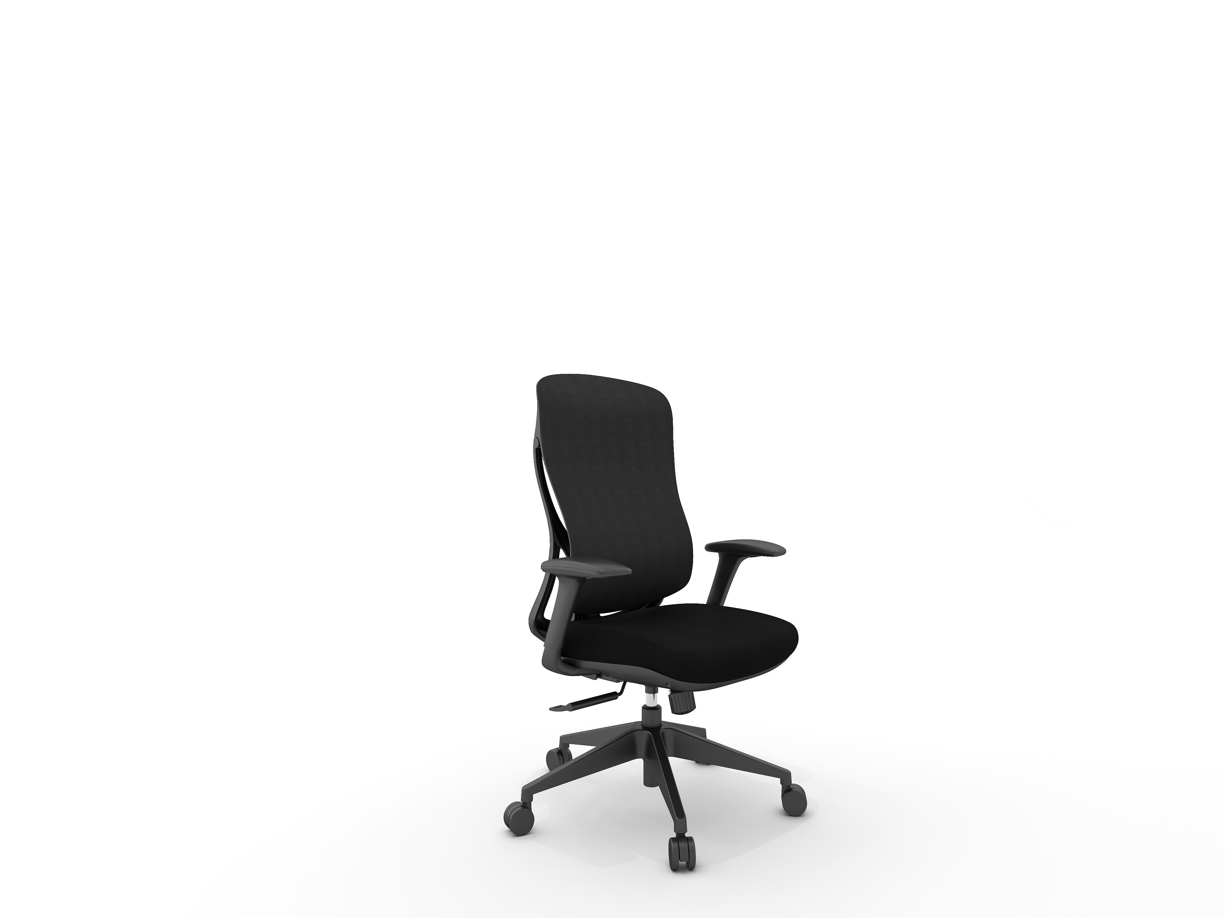Summer Medium Back Staff Chair With Mesh Back Rest & Black Fabric