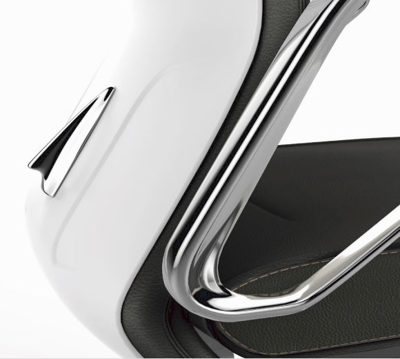Dustin Executive Leather Chair – Black & White | Leather & Aluminium