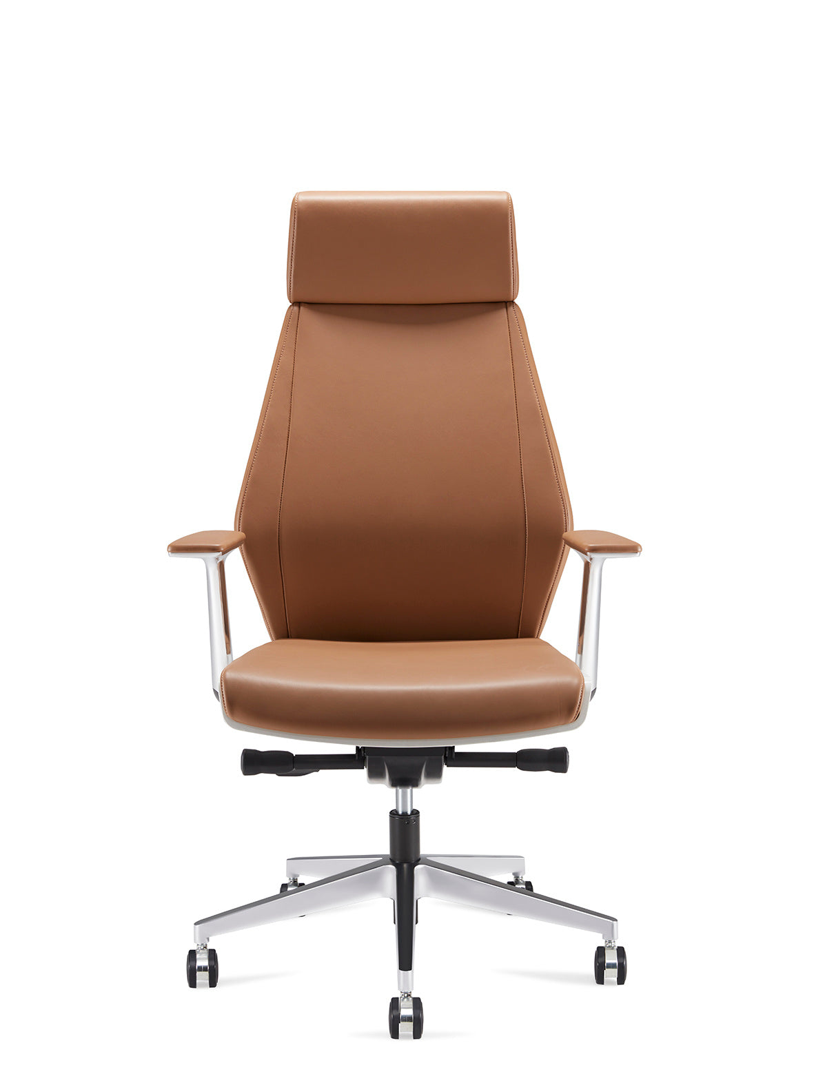 Executor IV Leather Chair – Tan & White | Leather & PVC Shell