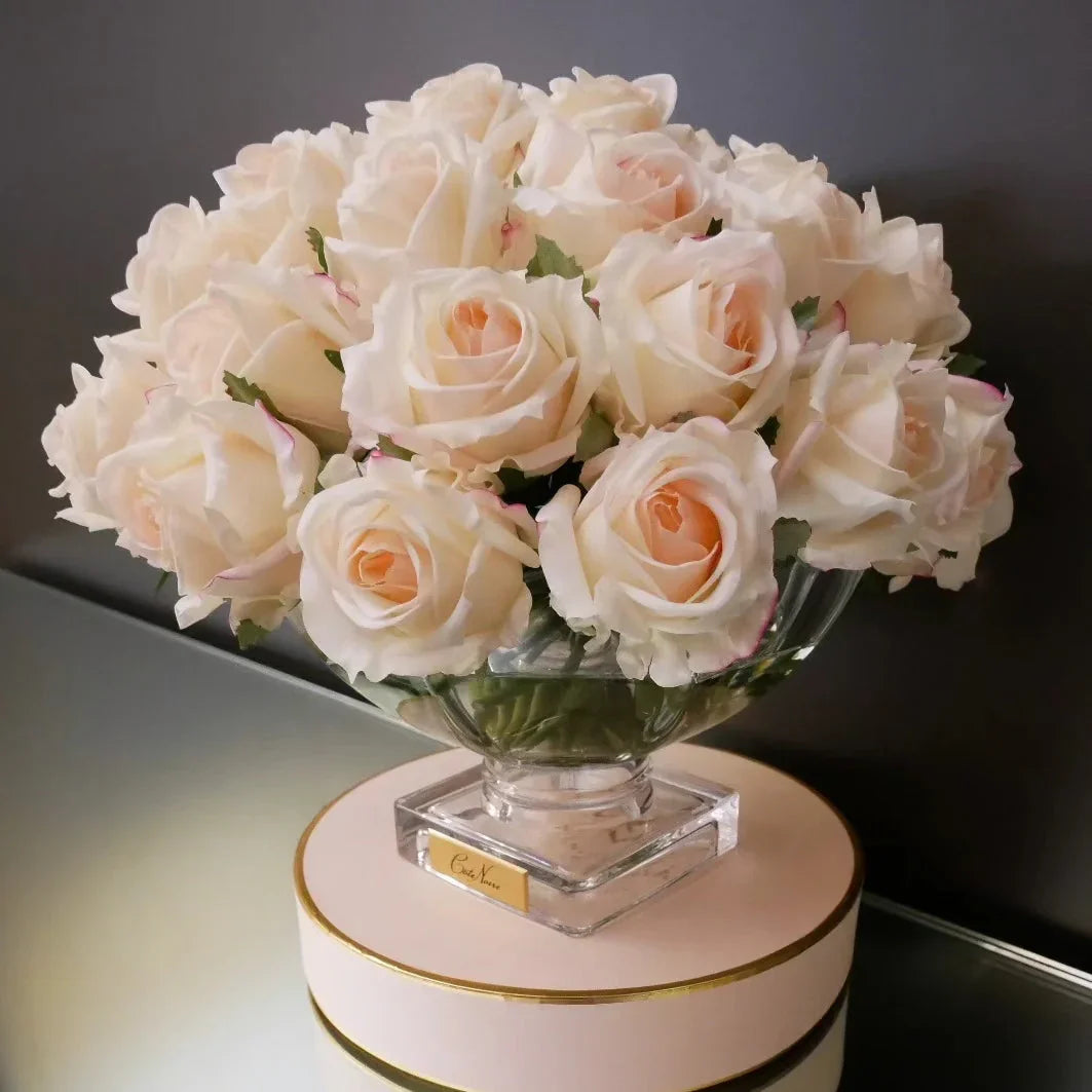 Cote Noire-Luxury Centrepiece - 37 Rose Buds in Blush & Gold badge