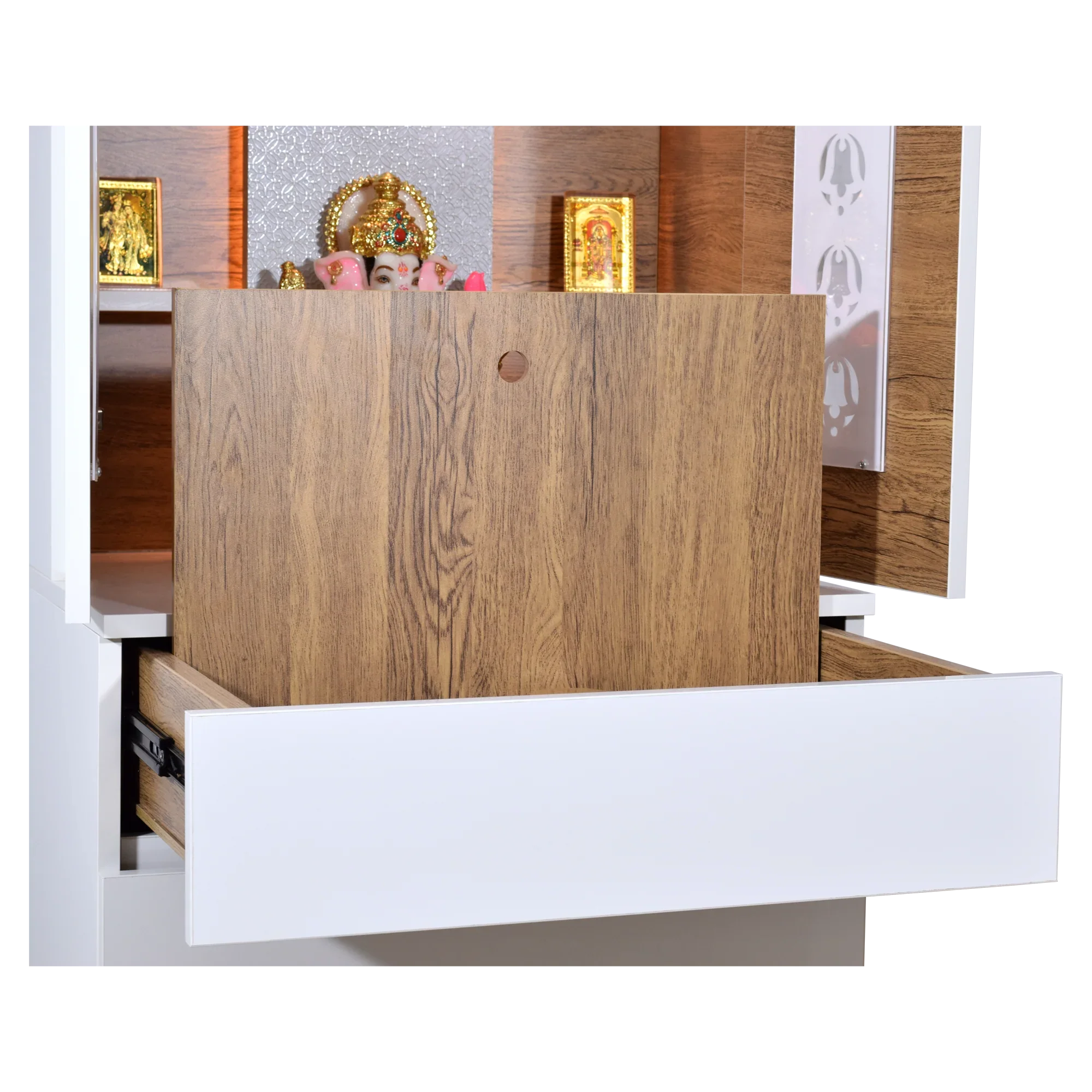F C Wooden Mandir with doors 5' x 2'