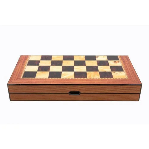 Dal Rossi Walnut Shiny Finish Folding Chess Set, 16″