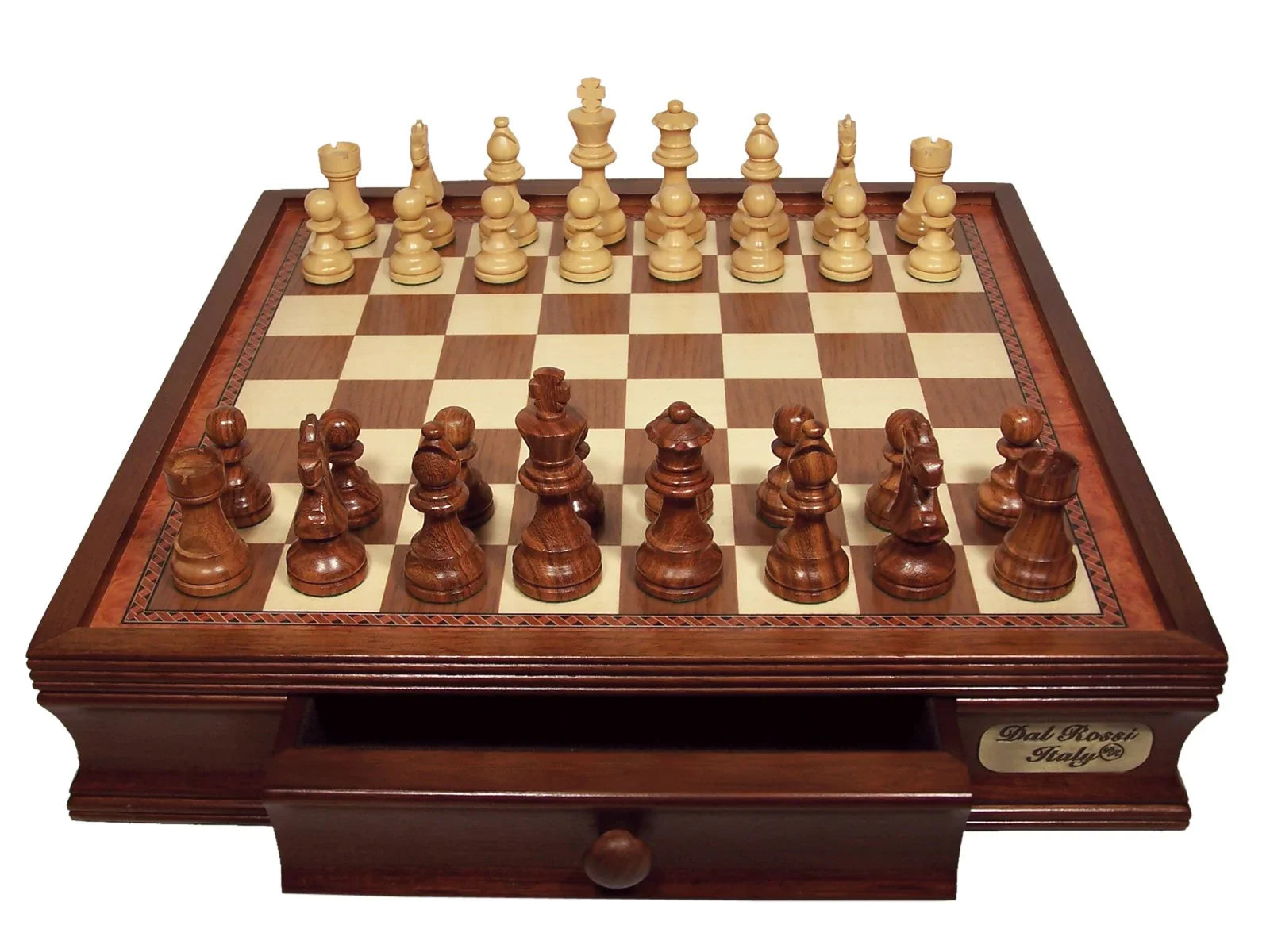 Dal Rossi Chess Set 16", With Boxwood/Sheesham 85mm pieces Wood Double Weighted"