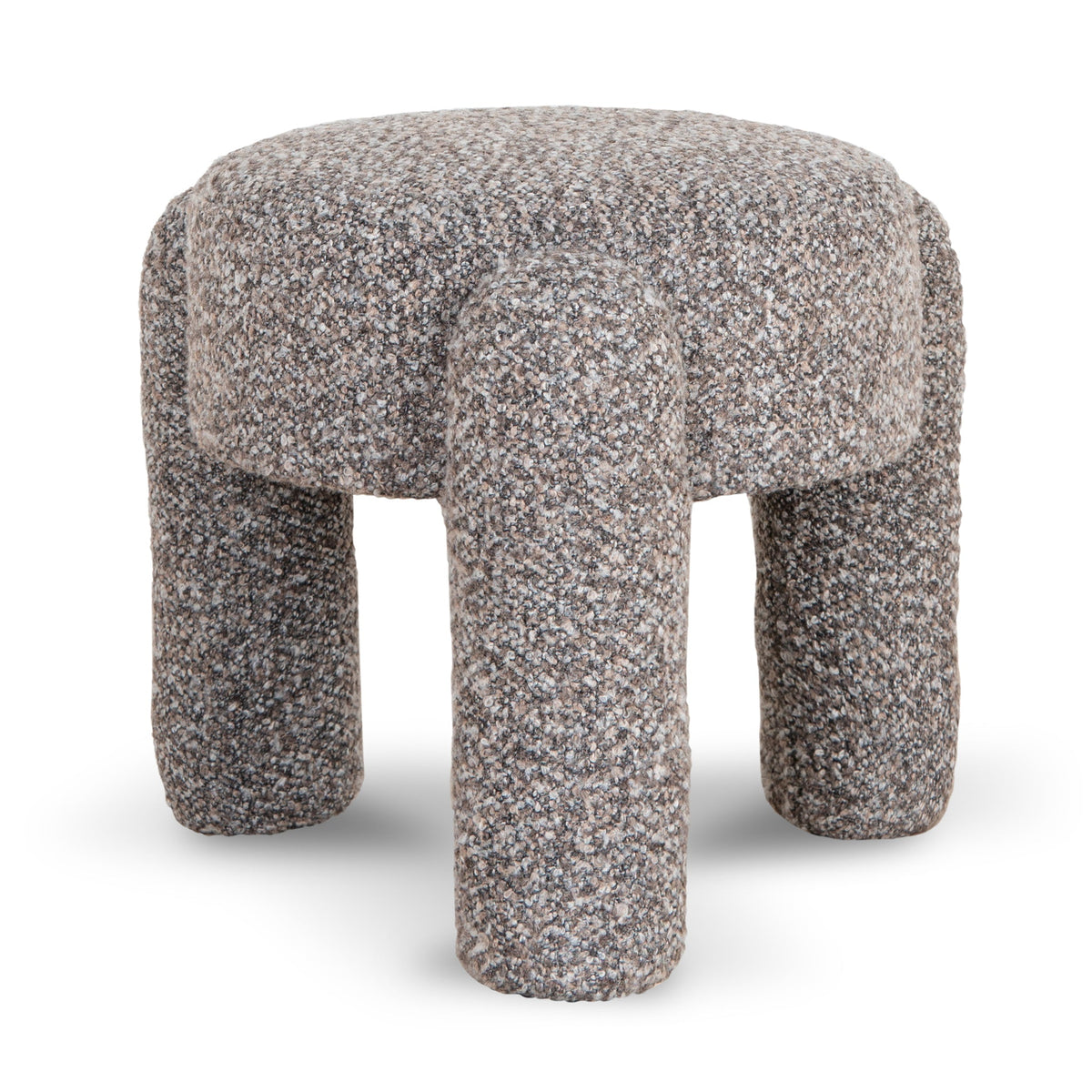 Kate Round Upholstered Ottoman - Choco Brown