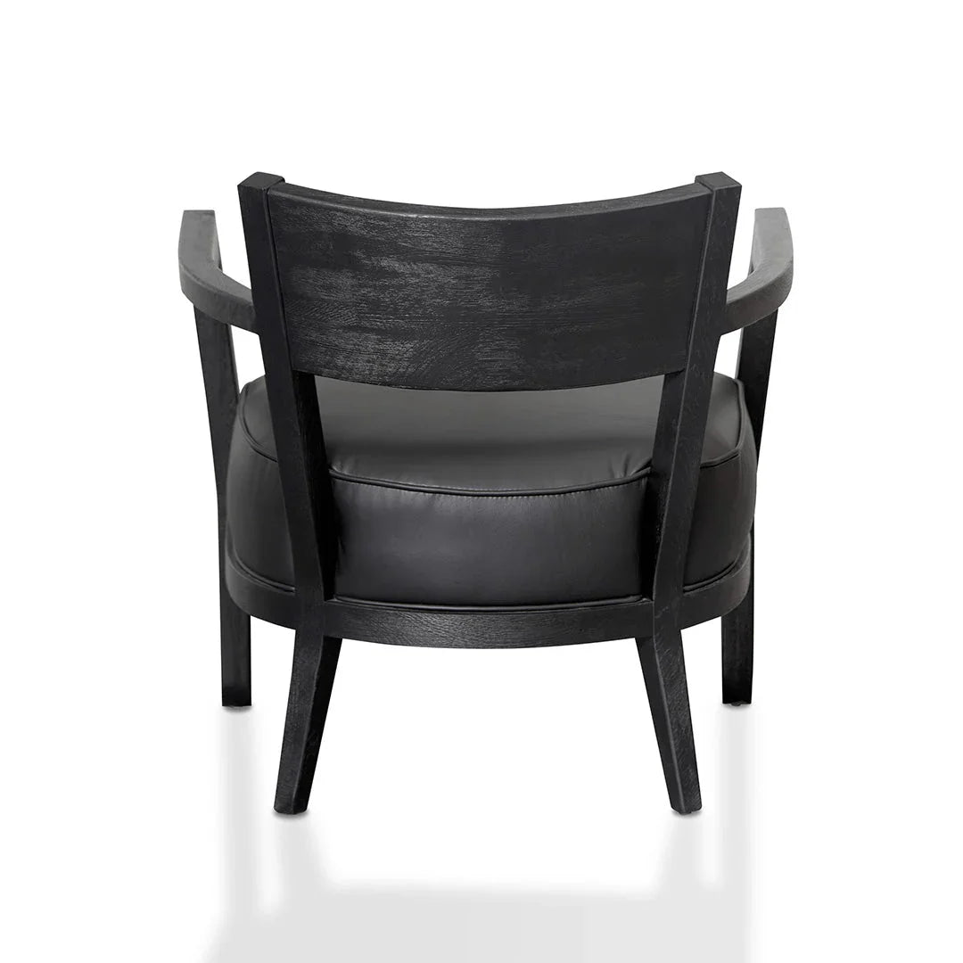 FC Black Wooden ArmFCair - Black PU leather Seat