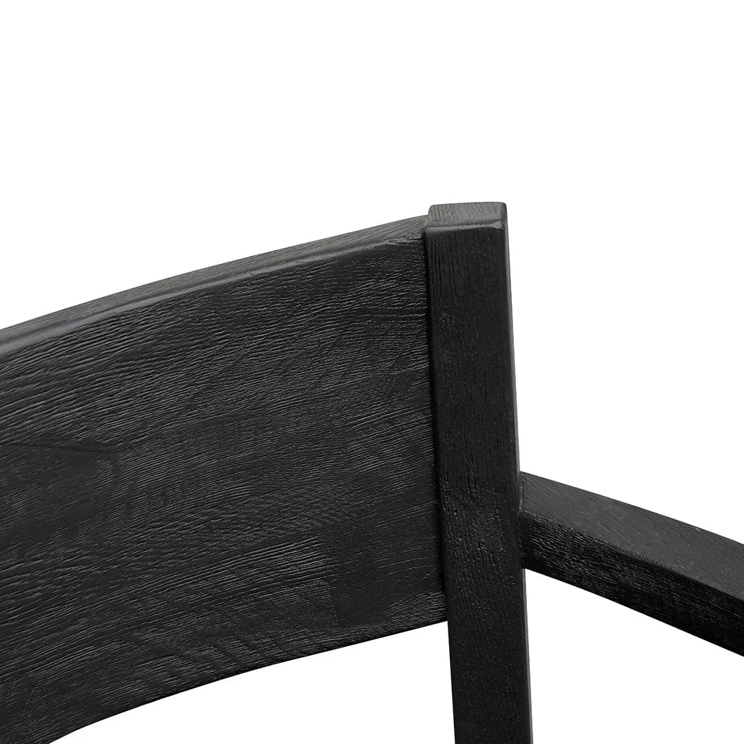 FC Black Wooden ArmFCair - Black PU leather Seat