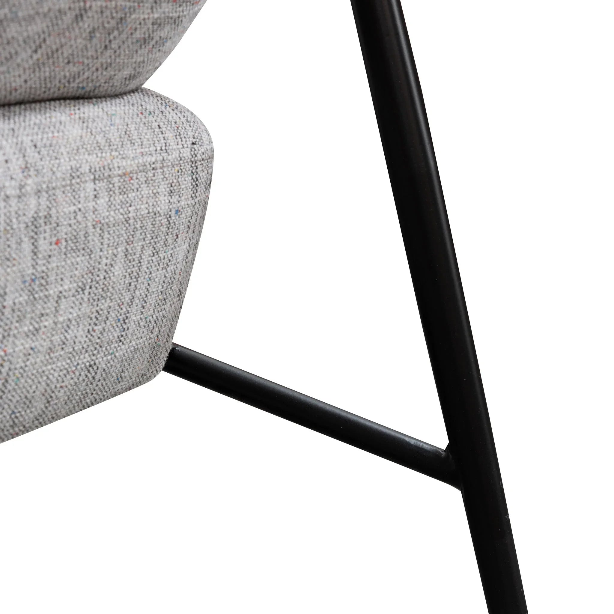 FC Fabric Armchair - Light Spec Grey - Black Legs