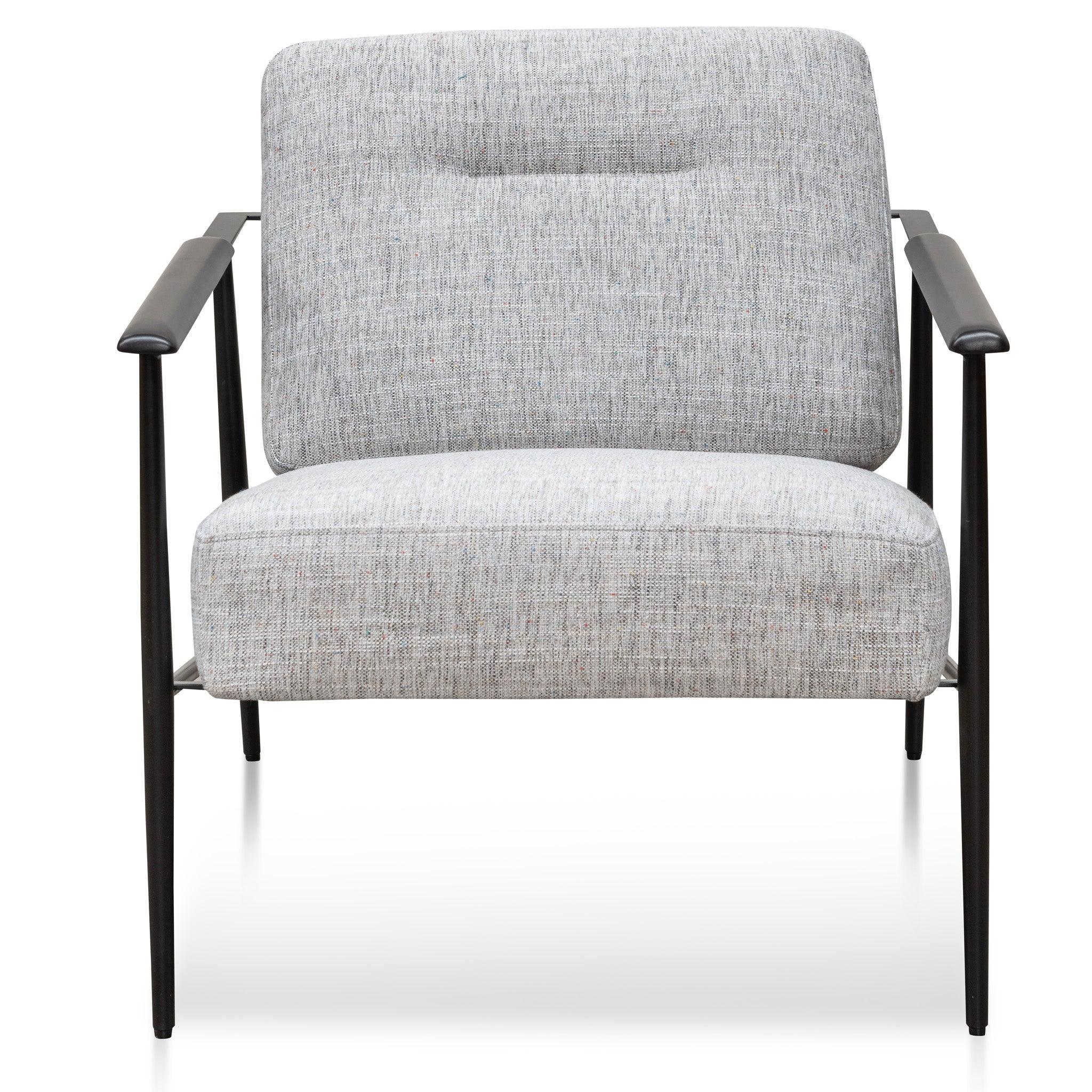 FC Fabric Armchair - Light Spec Grey - Black Legs