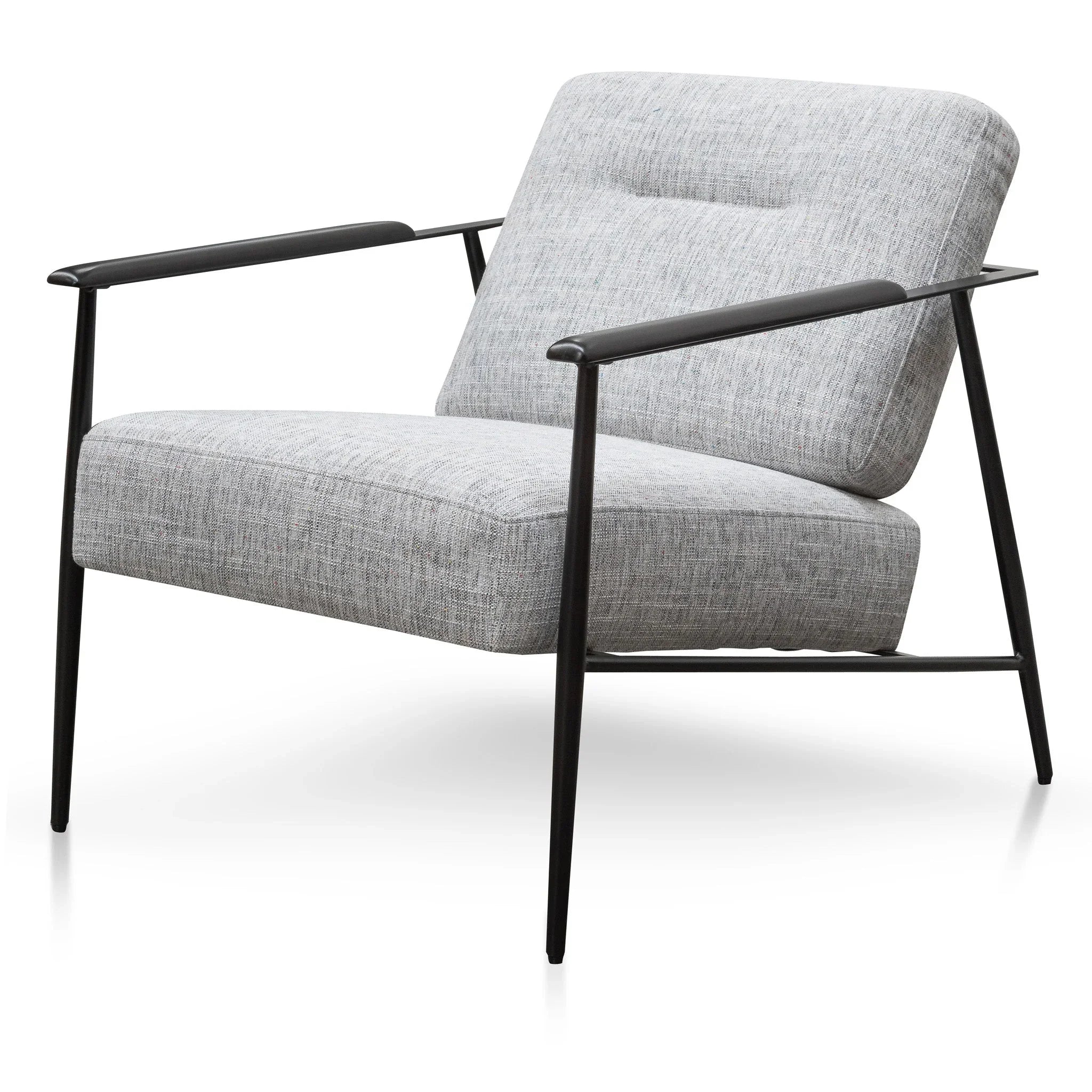 FC Fabric Armchair - Light Spec Grey - Black Legs