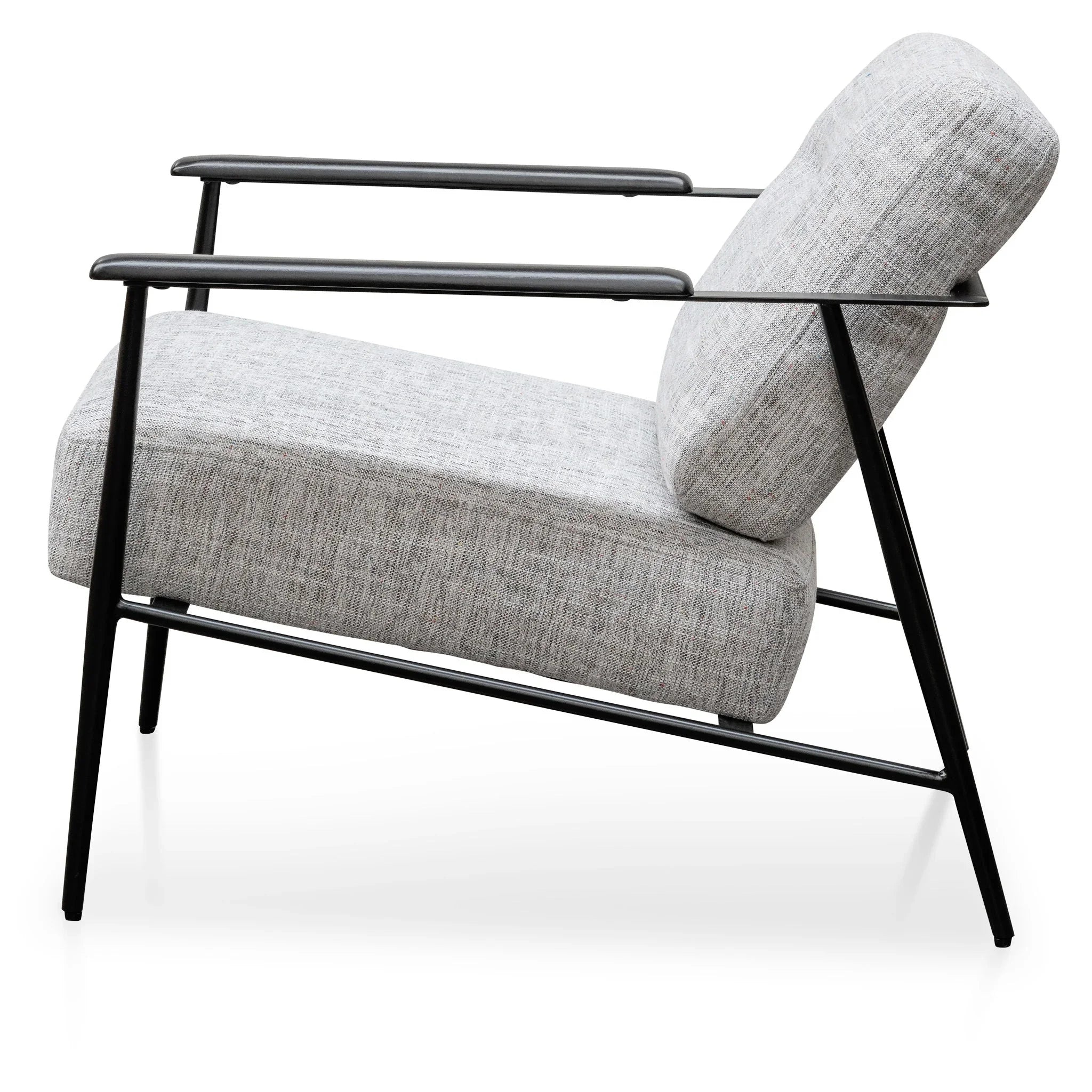 FC Fabric Armchair - Light Spec Grey - Black Legs