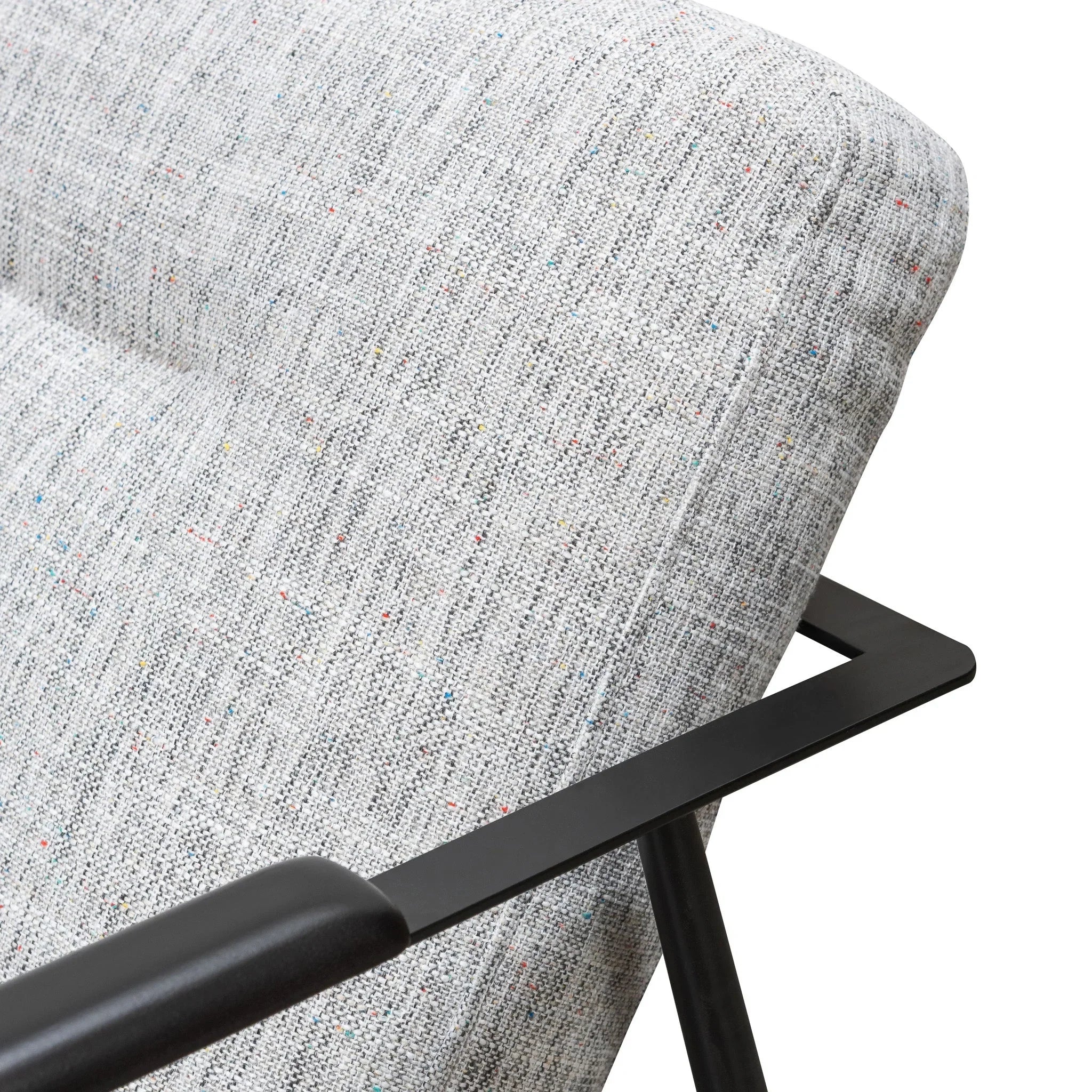FC Fabric Armchair - Light Spec Grey - Black Legs