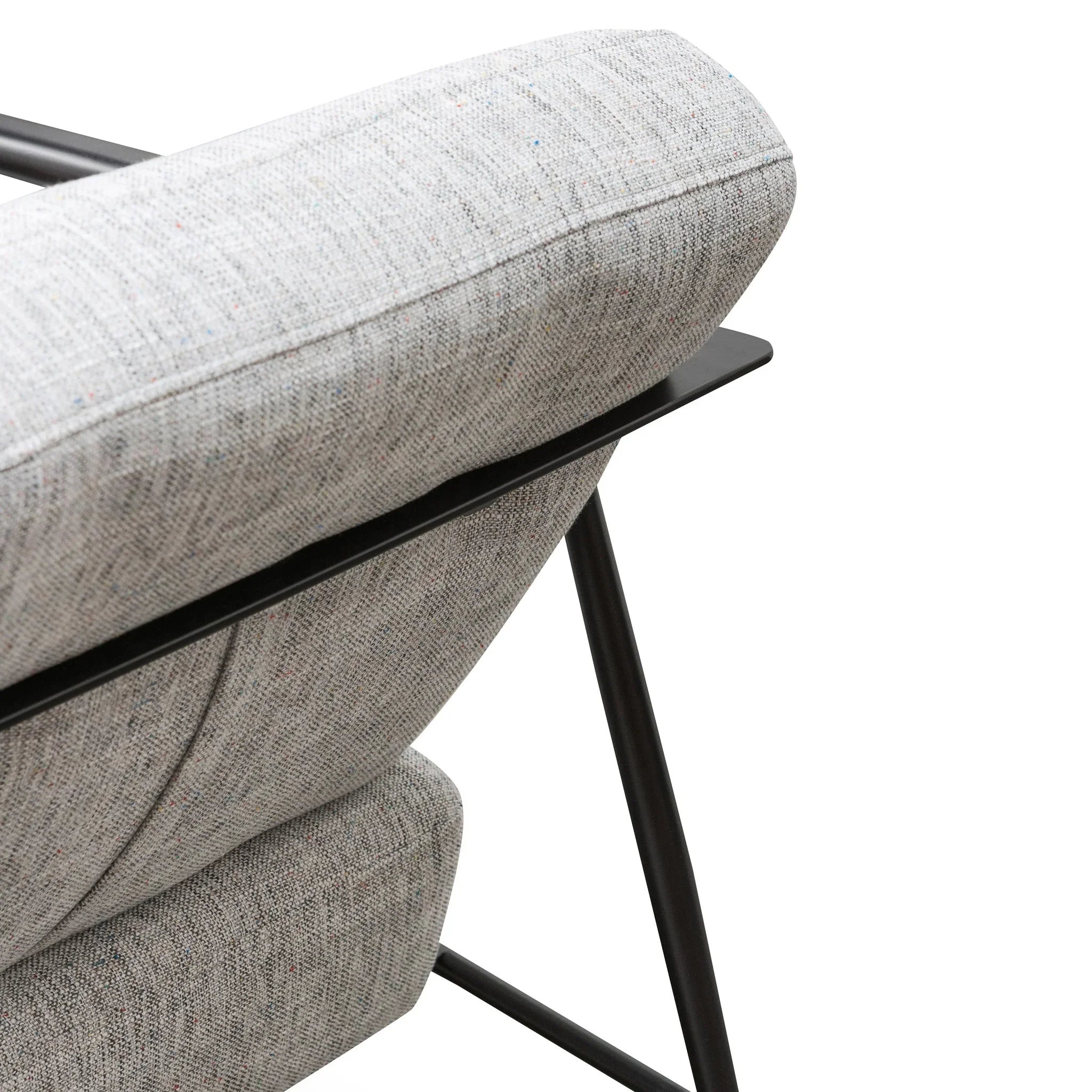 FC Fabric Armchair - Light Spec Grey - Black Legs