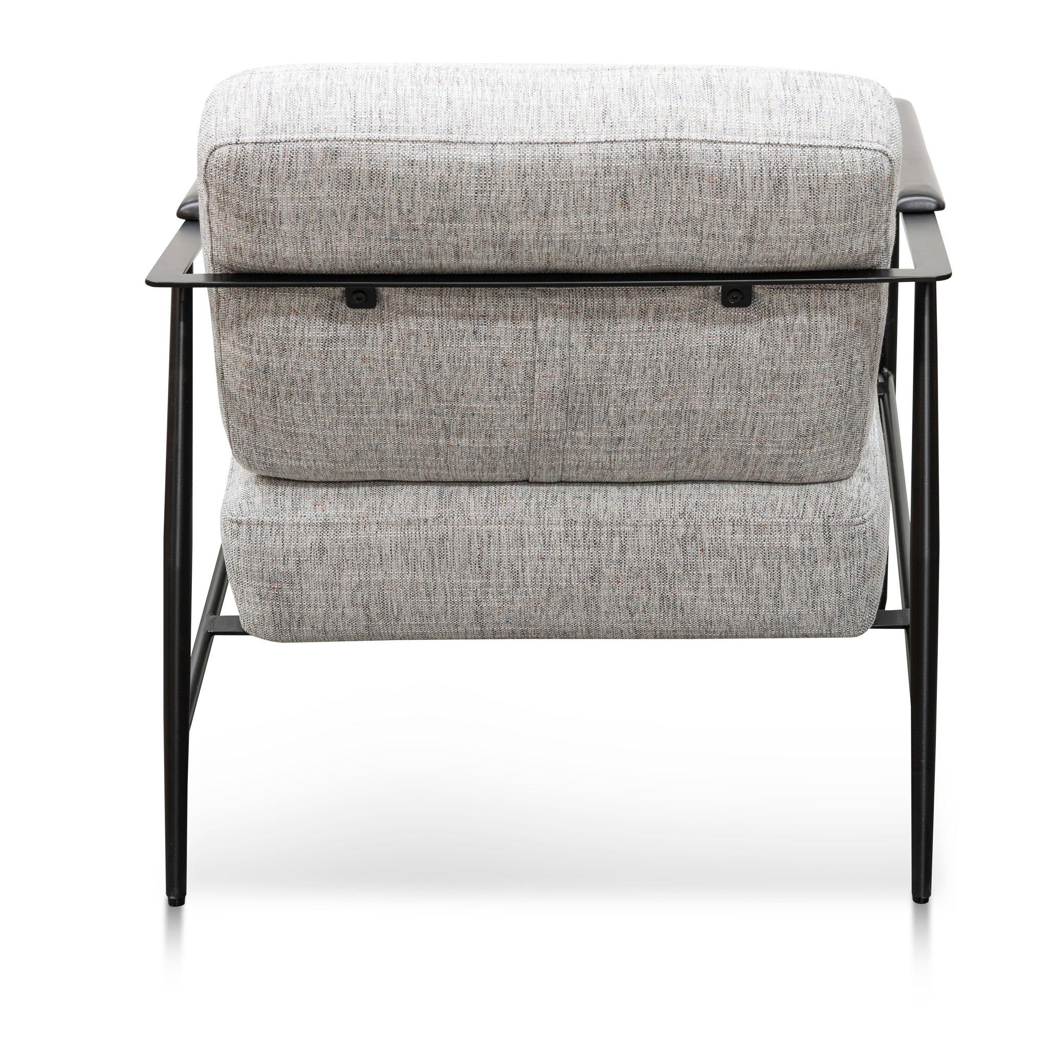FC Fabric Armchair - Light Spec Grey - Black Legs