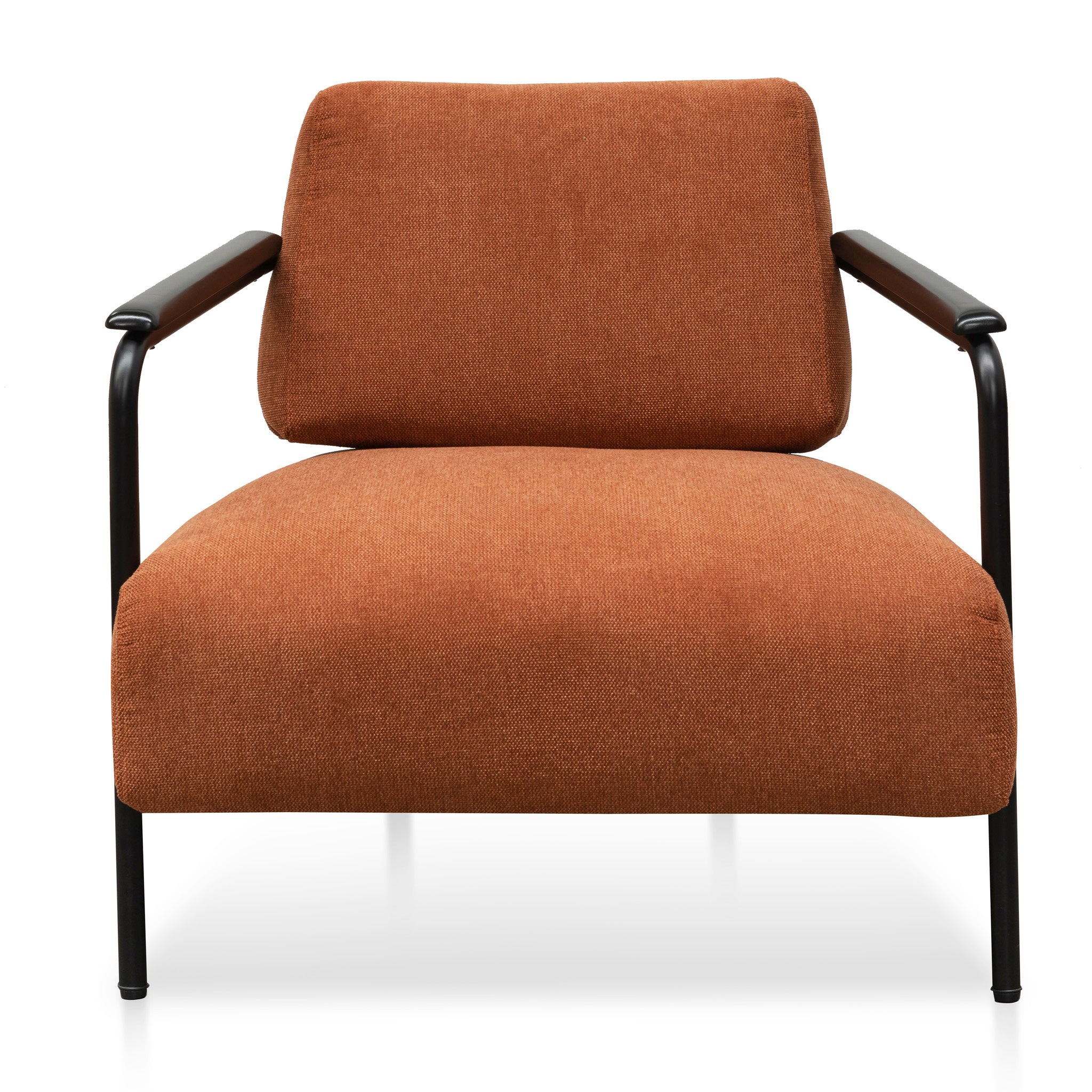 FC Fabric Armchair - Burnt Orange - Black Legs
