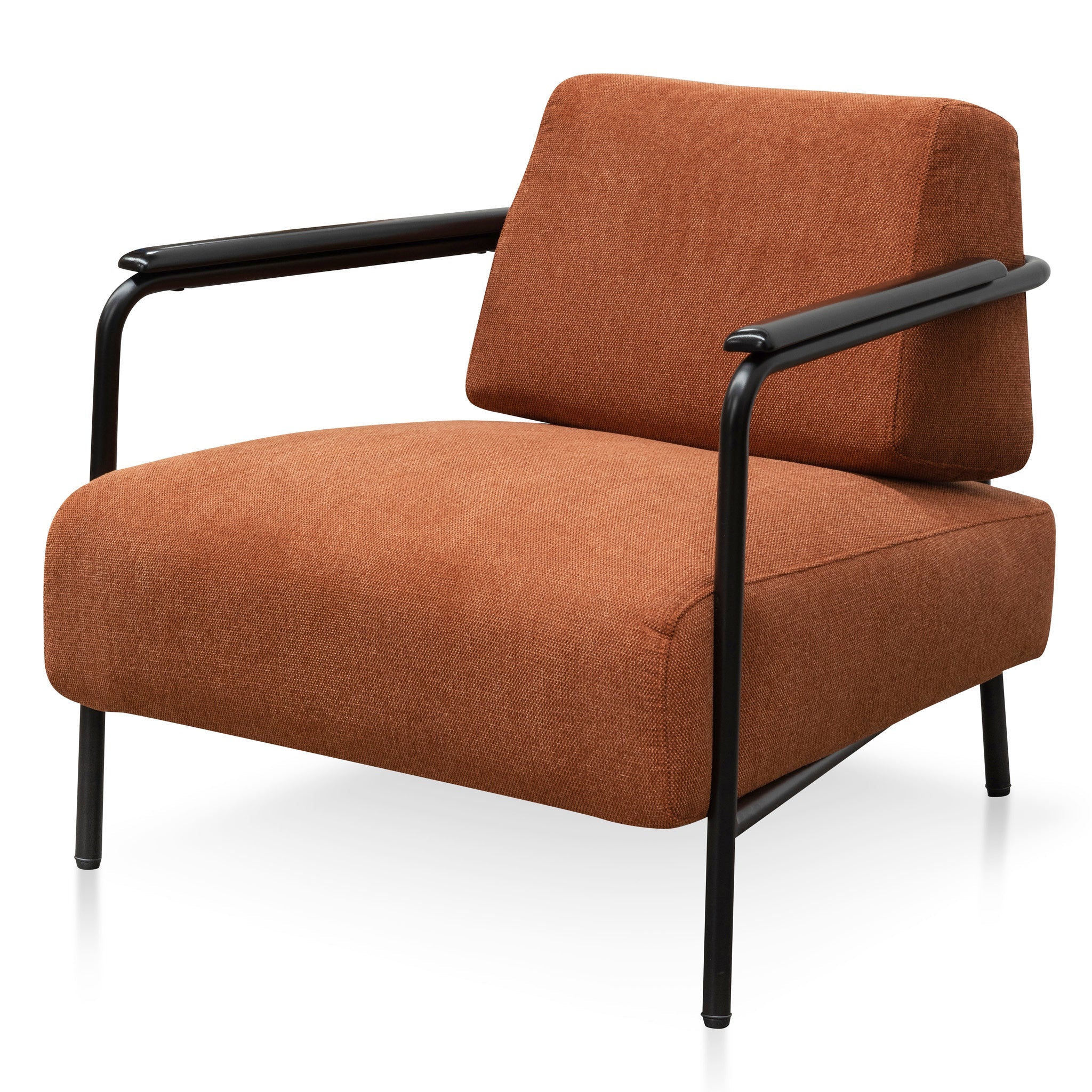 FC Fabric Armchair - Burnt Orange - Black Legs