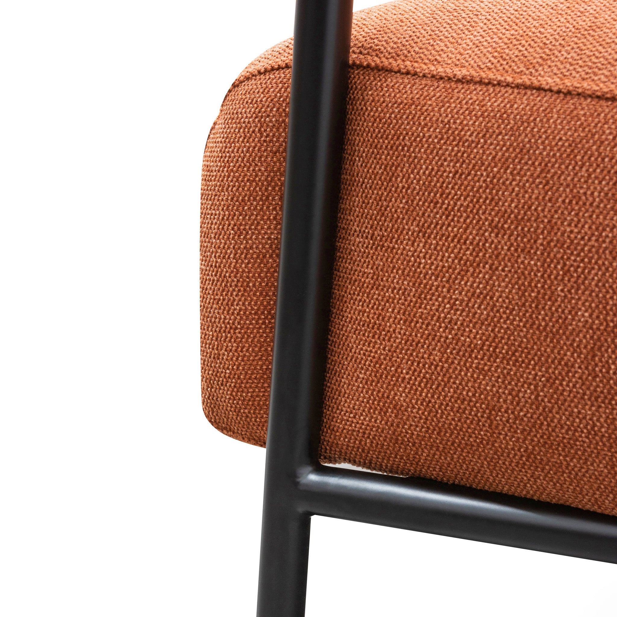 FC Fabric Armchair - Burnt Orange - Black Legs