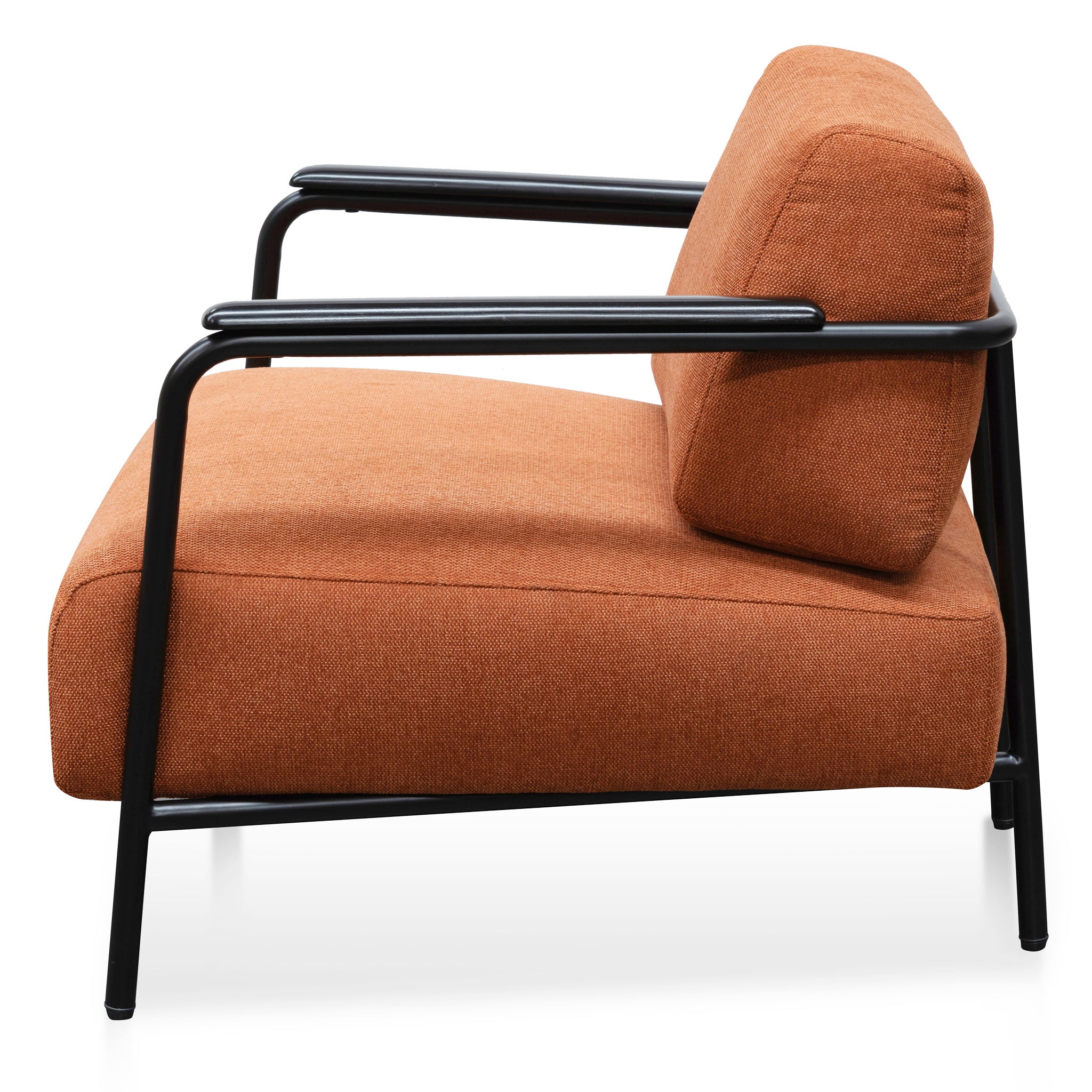FC Fabric Armchair - Burnt Orange - Black Legs