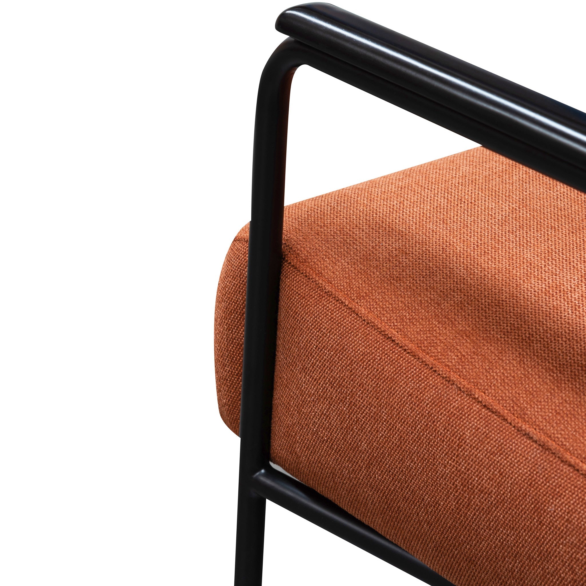 FC Fabric Armchair - Burnt Orange - Black Legs