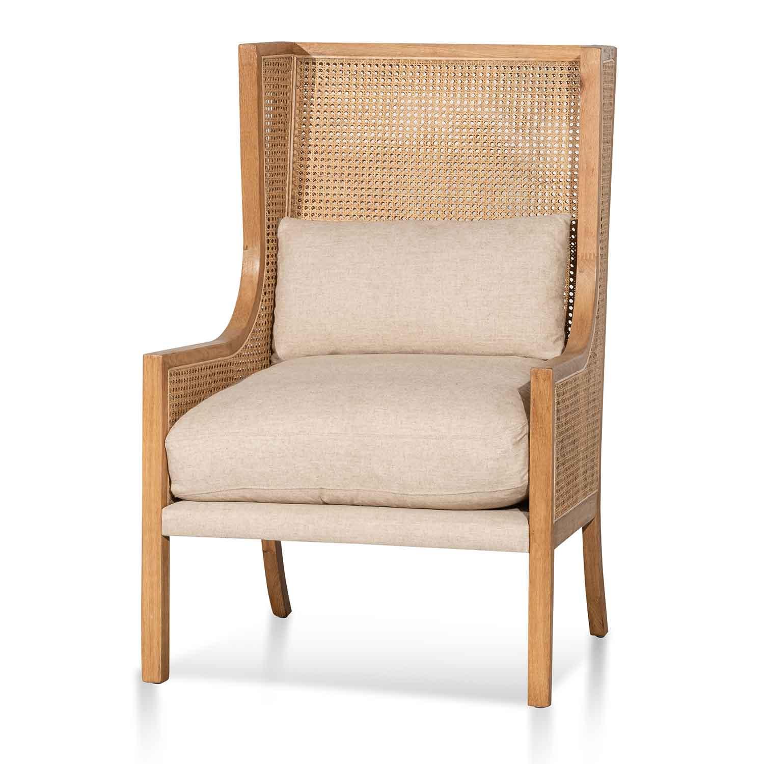 FC Wingback Rattan ArmFCair - Distress Natural - Sand White
