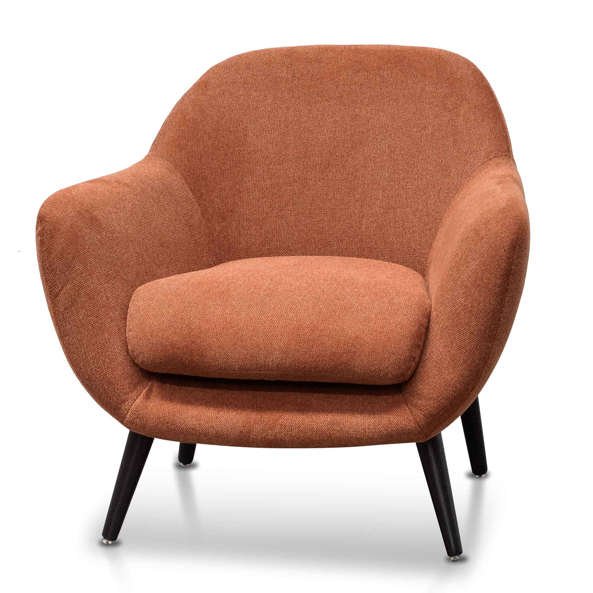 FC Fabric Armchair - Burnt Orange with Black Legs
