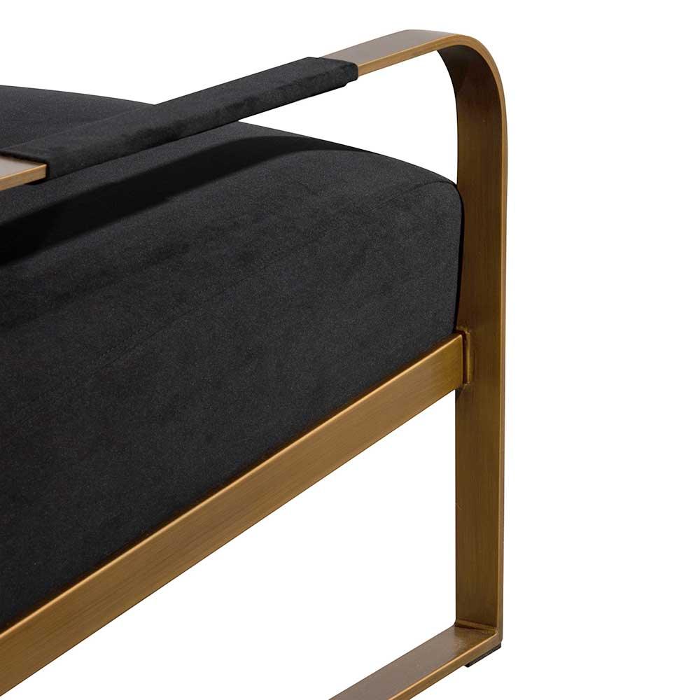 FC Black Velvet Armchair - Antique Golden Frame